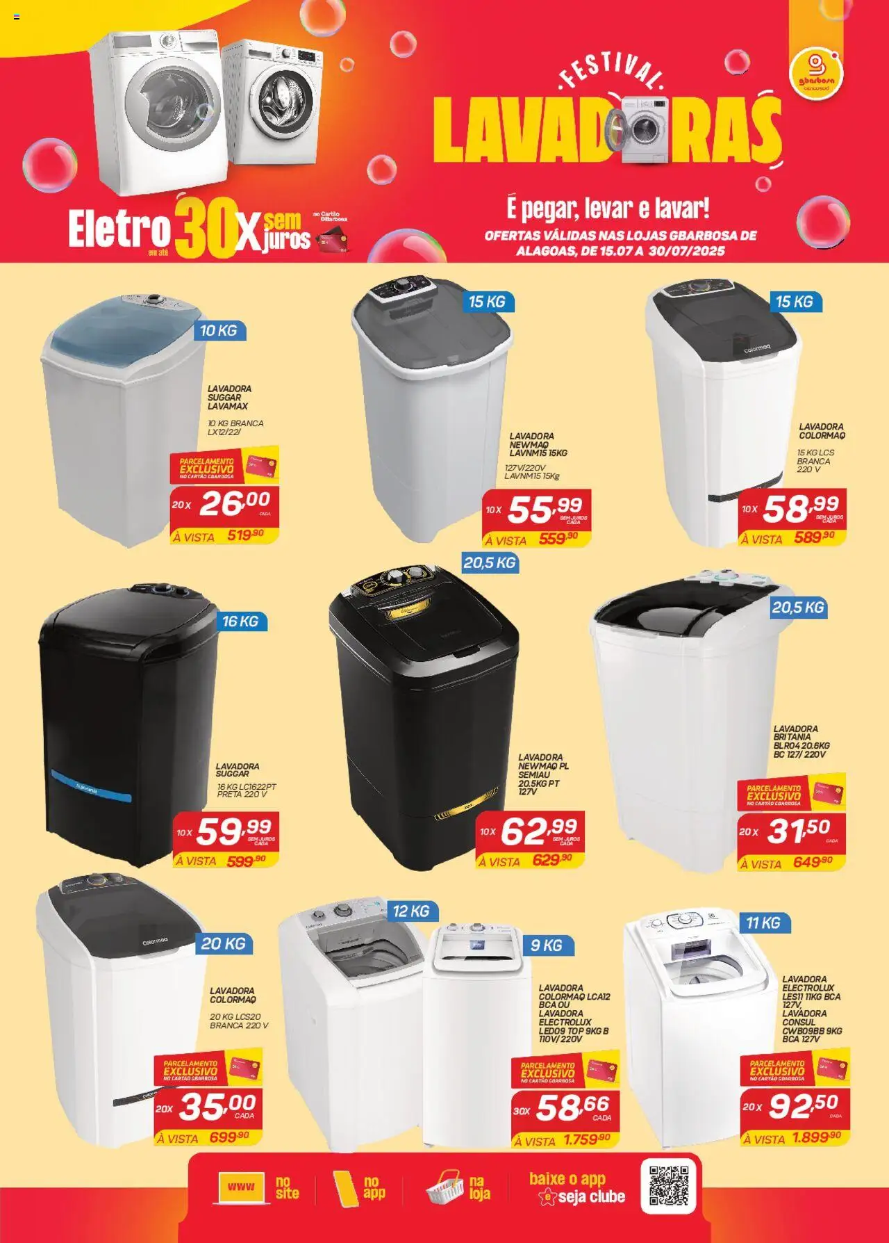 Gbarbosa folheto "Ofertas Festival de Lavadoras" válido a partir de 15/07/2025 - número de página 1