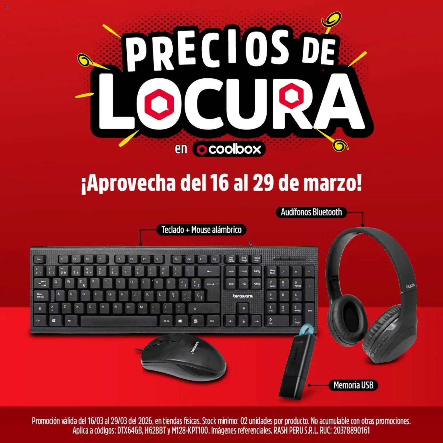 Vista previa de Coolbox catálogo de la tienda Coolbox válido desde 16/03/2026 - Audífonos, Teclado, Mouse, USB