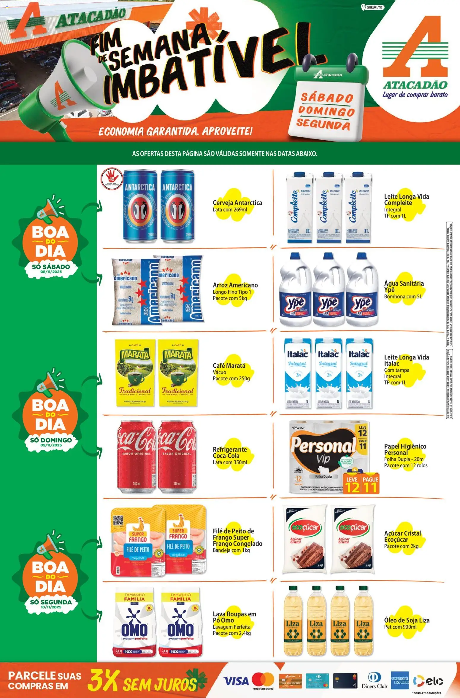 Pré-Visualização do folheto "Ofertas - TO" da loja Atacadão válido a partir de 08/11/2025