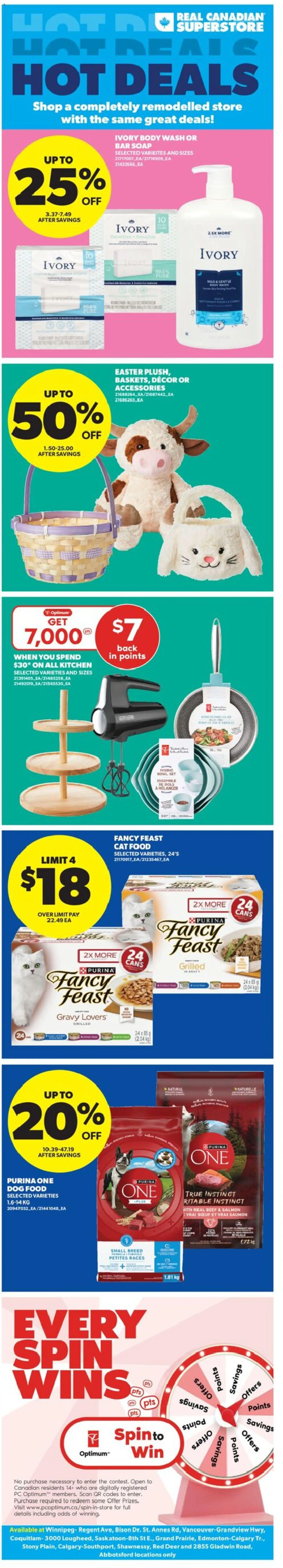 Preview of leaflet Real Canadian Superstore weekly flyer - AB from shop Real Canadian Superstore is valid from Mar 26, 2026 - Food, PC, Salmon, Beef, Soap, Dog food, Body wash