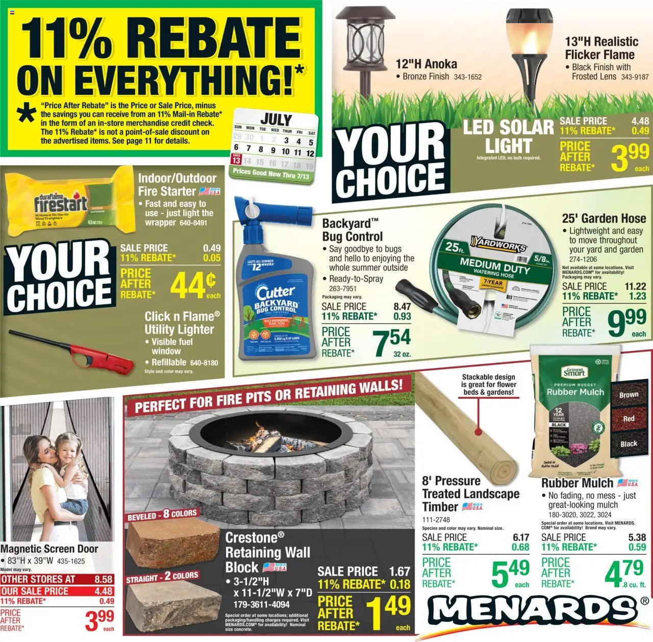 Menards AD from 07/03/2025 >> Weekly ad + Sale ad Preview - Page number 1 - Lighter, Fire starter, Starter, Cutter