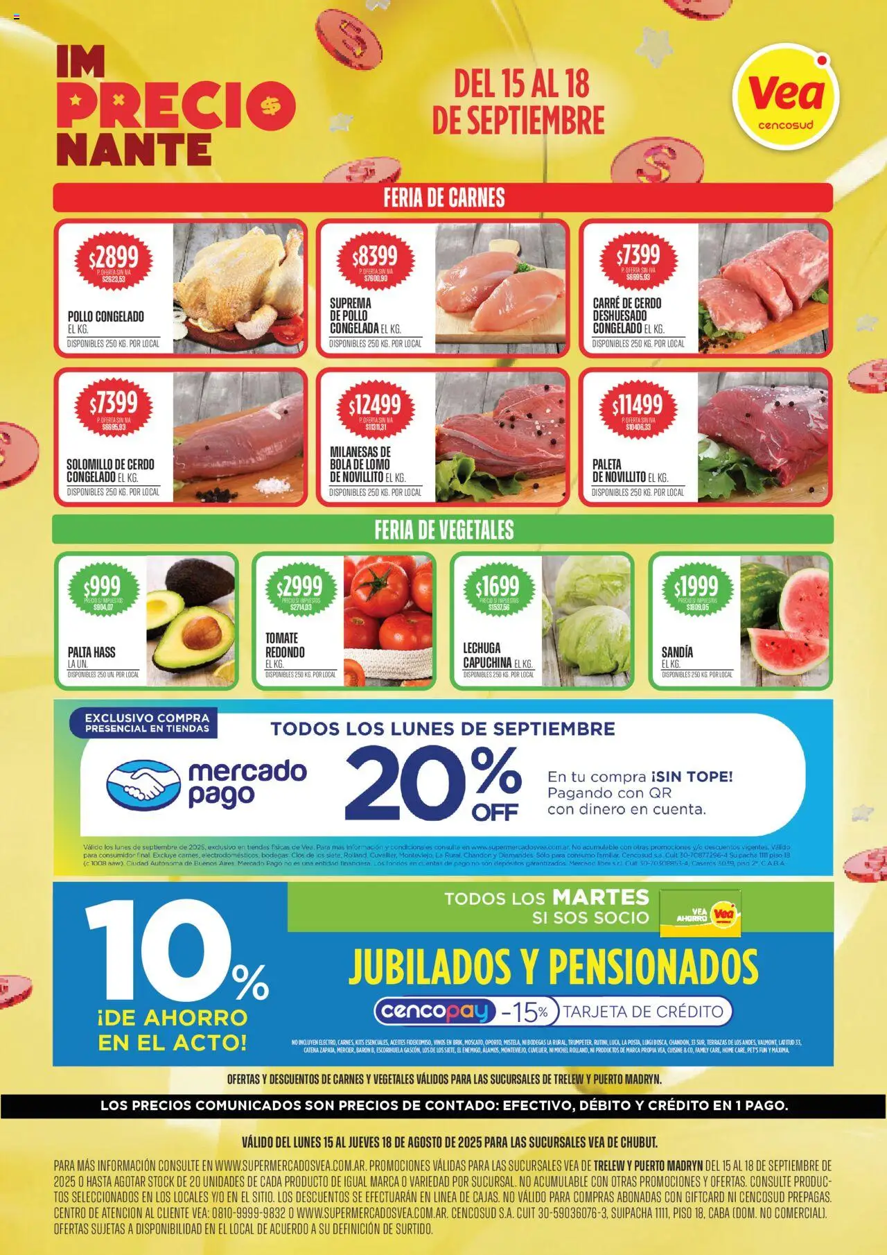 Vea Ofertas - Chubut del 15/09/2025 >> Catálogo - Milanesas, Pollo, Tomate, Palta, Lomo, Cerdo, Lechuga, Paleta