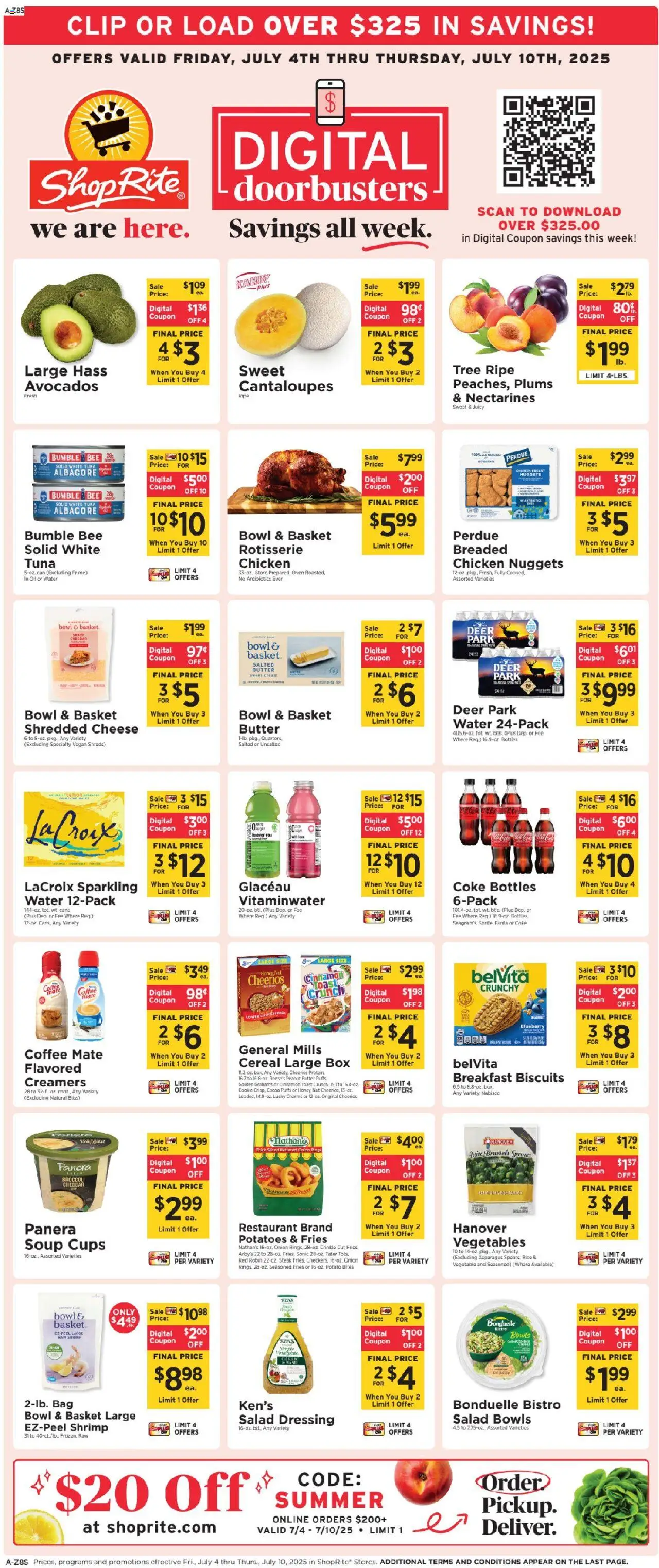 ShopRite Circular from 07/03/2025 >> Weekly Ad, flyer - Page number 1 - Steak, Box, Broccoli, Cheese, Cereal, Rice, Tuna, Oven
