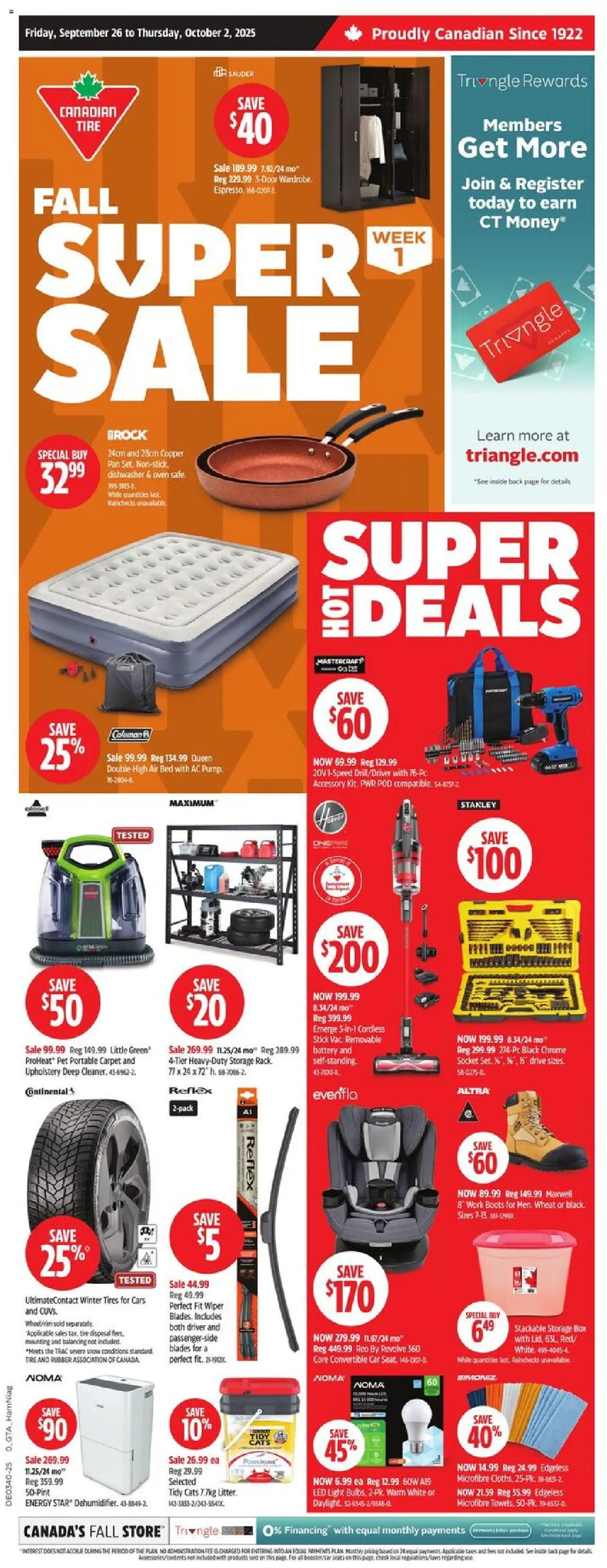 Canadian Tire flyer valid from Sep 26, 2025 - page number 1