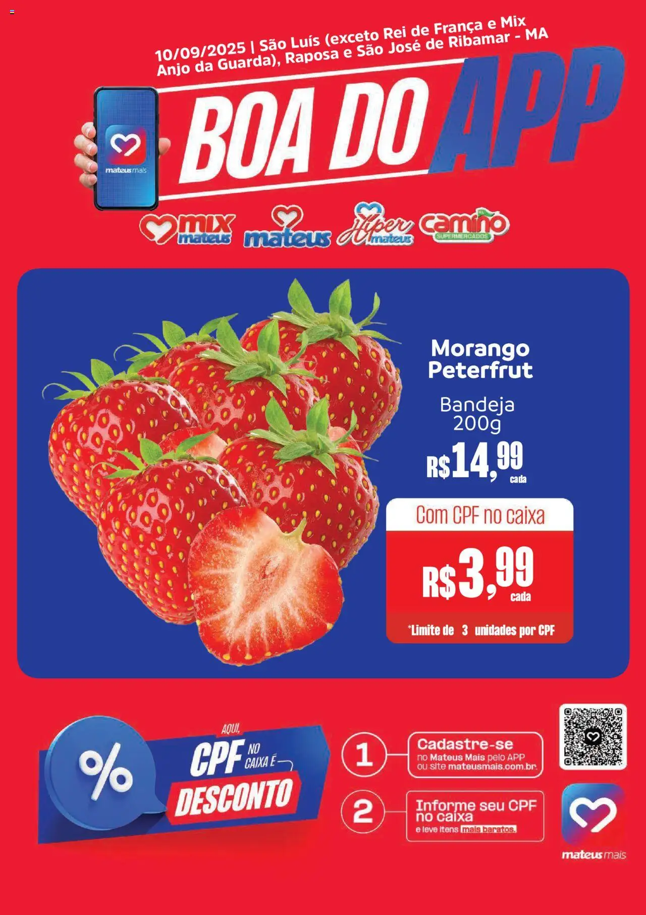 Mateus folheto "Ofertas Boa do App" válido a partir de 11/09/2025 - número de página 1 - Caixa, Bandeja