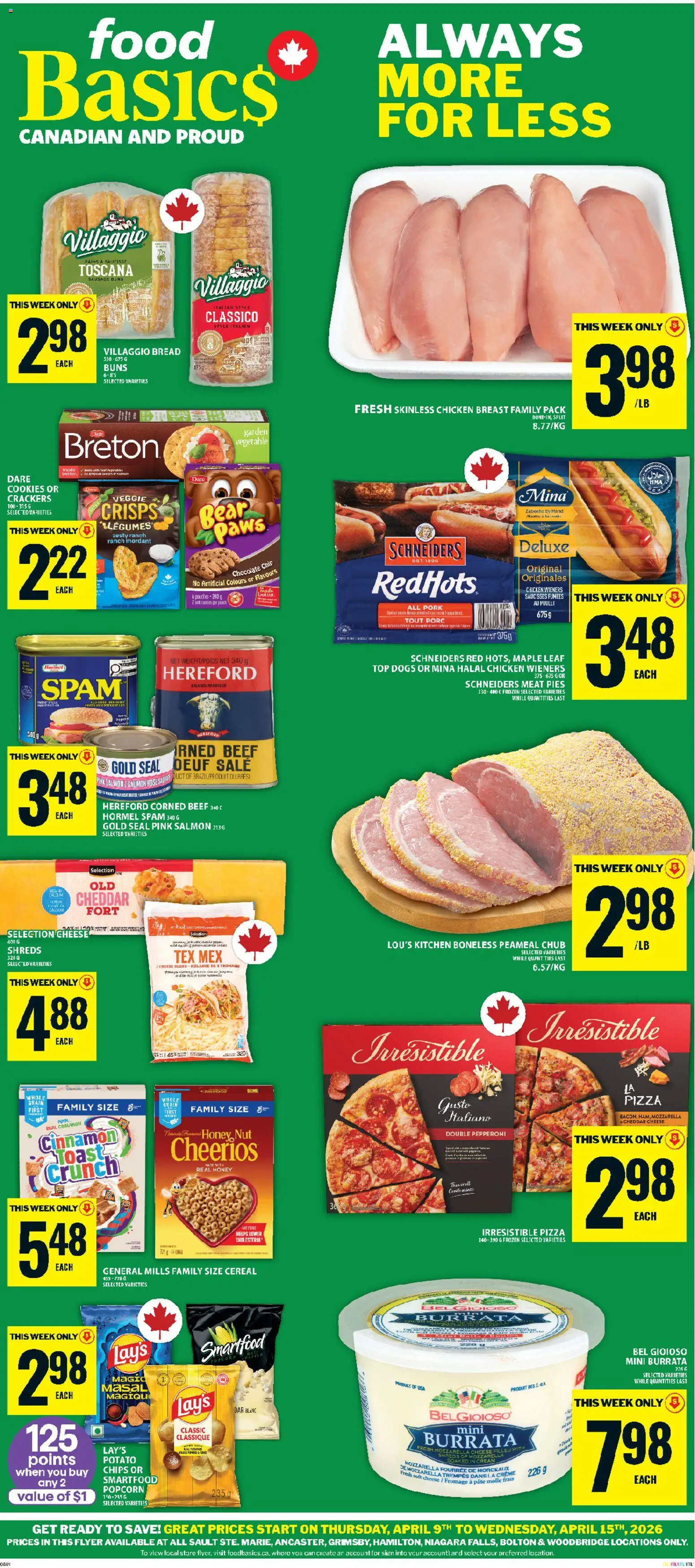 Preview of leaflet Food Basics weekly flyer - Ancaster from shop Food Basics is valid from Apr 09, 2026