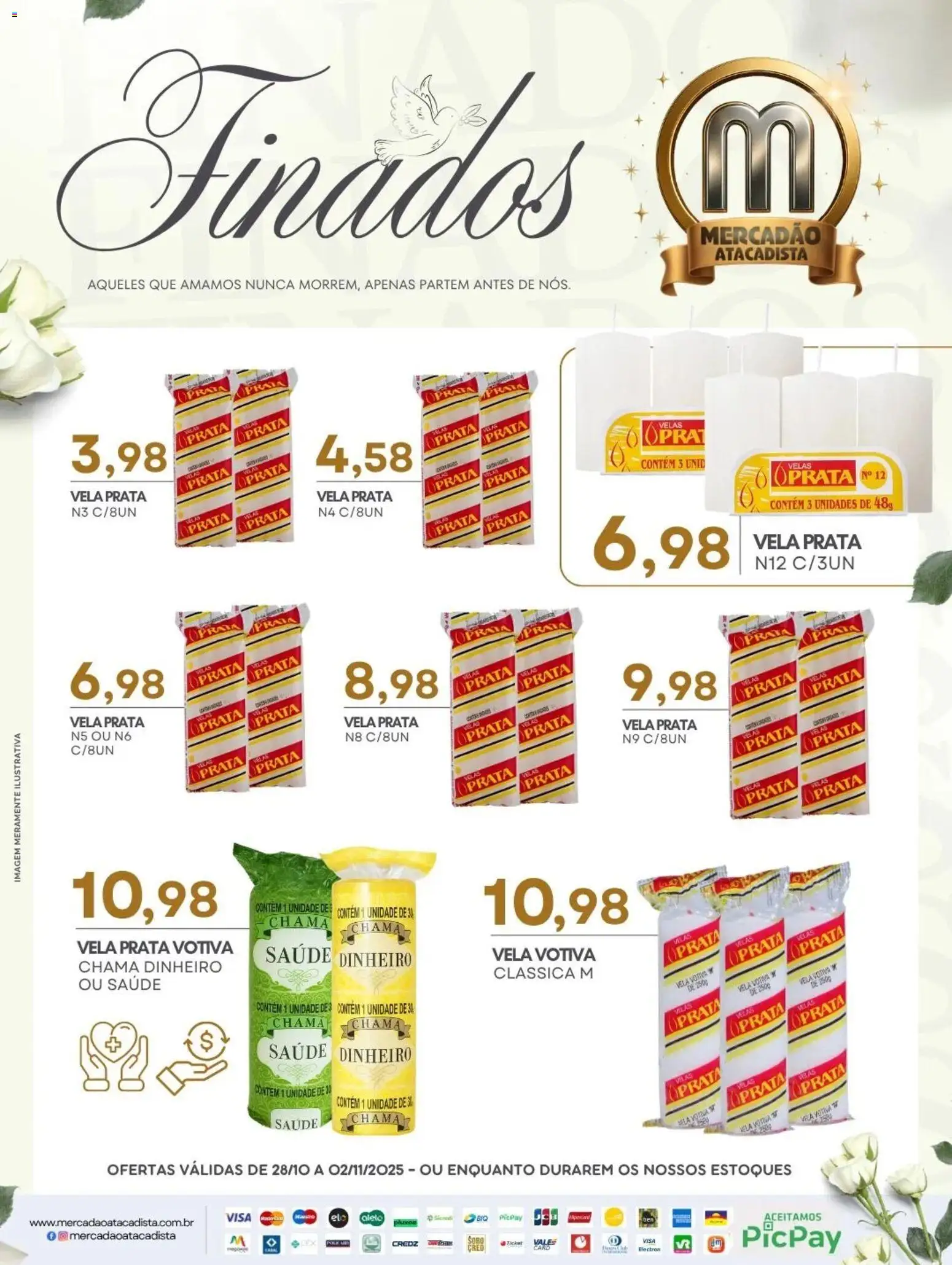 Pré-Visualização do folheto "Ofertas Finados" da loja Mercadão Atacadista válido a partir de 28/10/2025