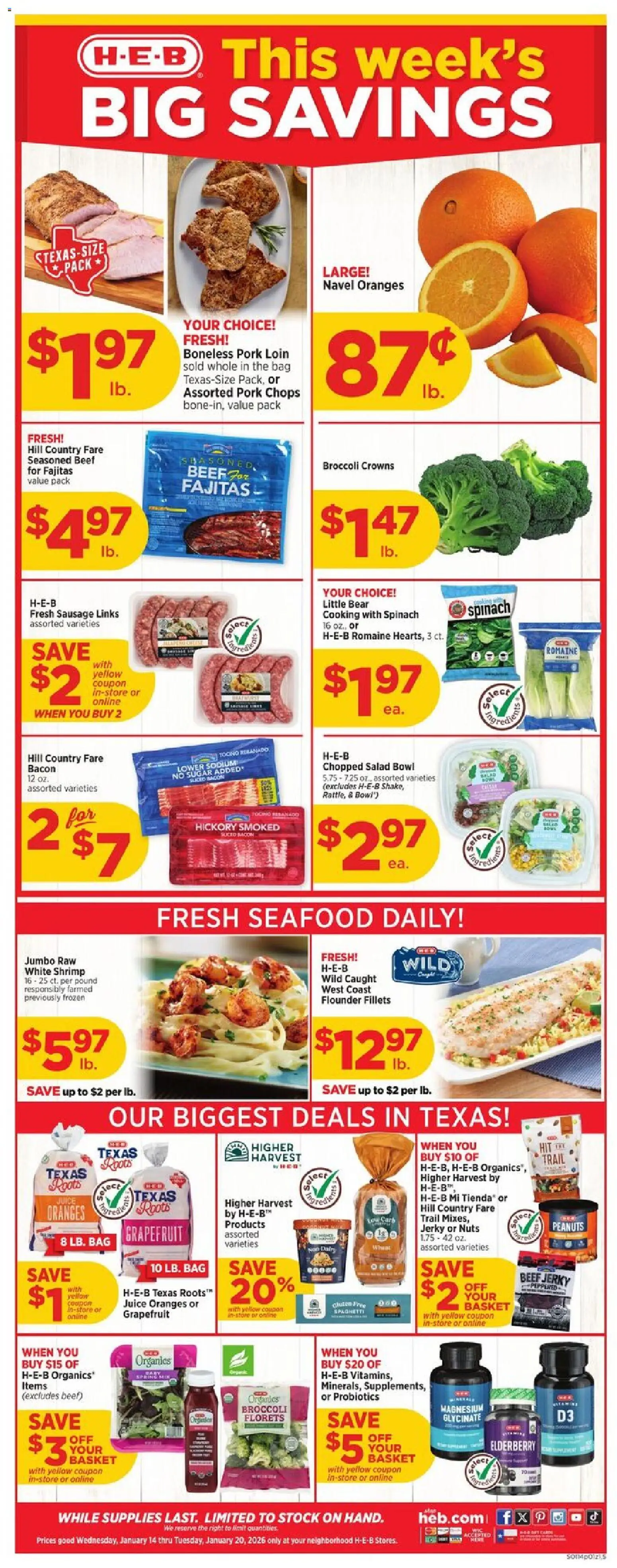 Ad Preview of H-E-B Weekly Ad from 01/14/2026