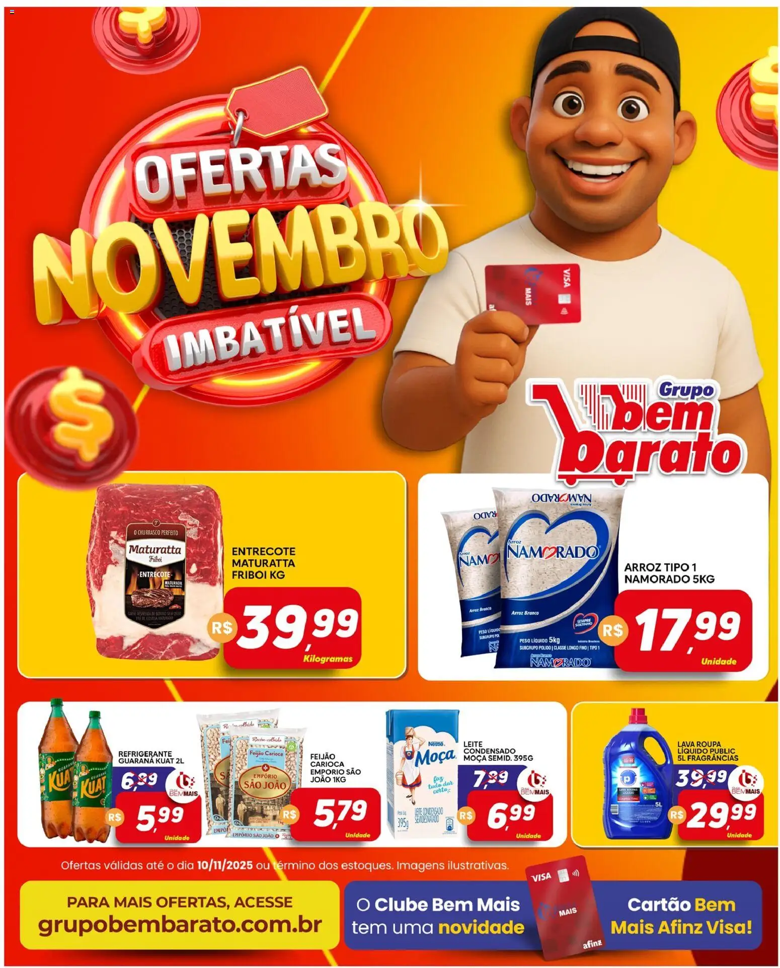 Pré-Visualização do folheto "Ofertas da semana" da loja Supermercado Bem Barato válido a partir de 04/11/2025
