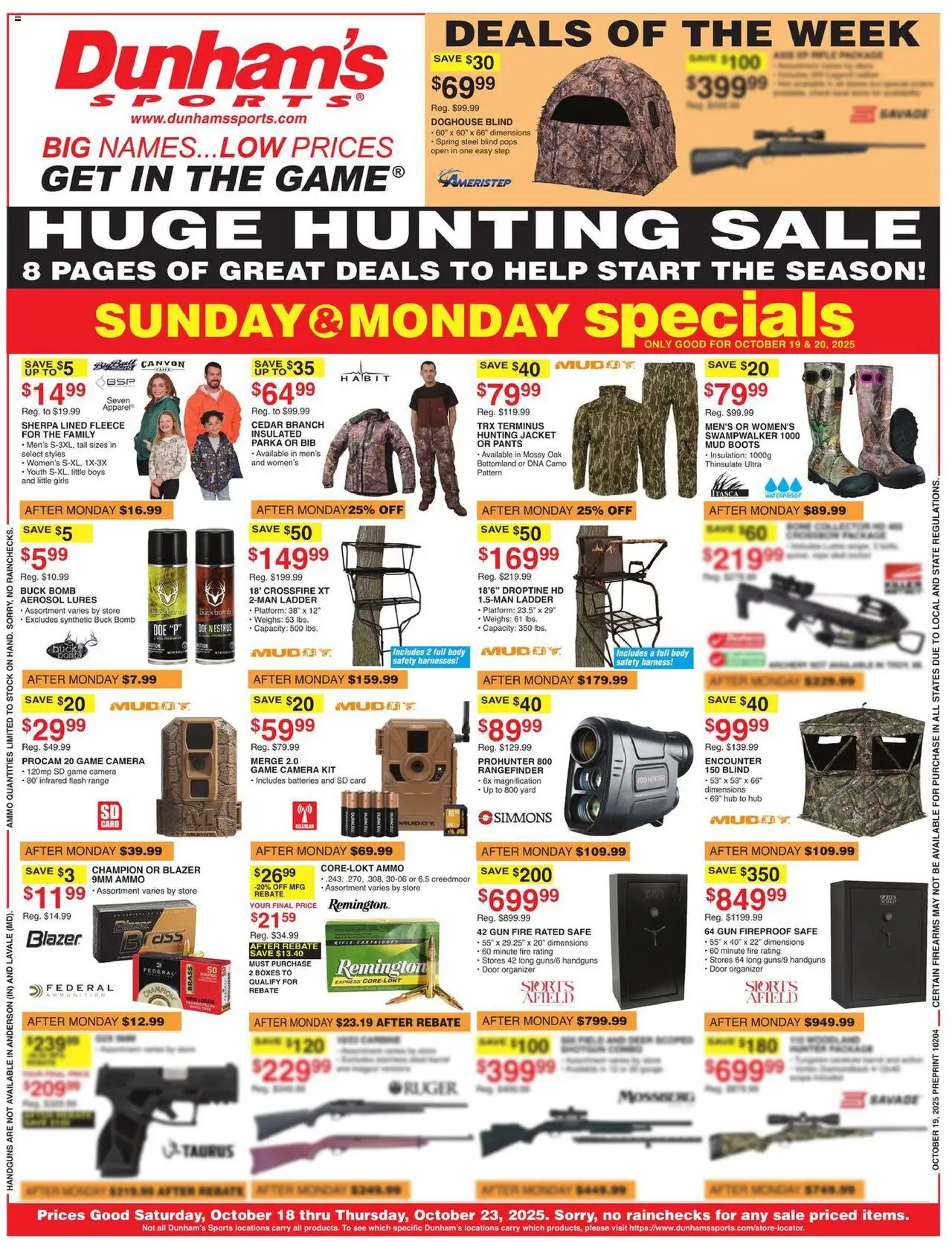 Dunham's Sports Weekly Ad from 10/18/2025 - Flyer - Page number 1