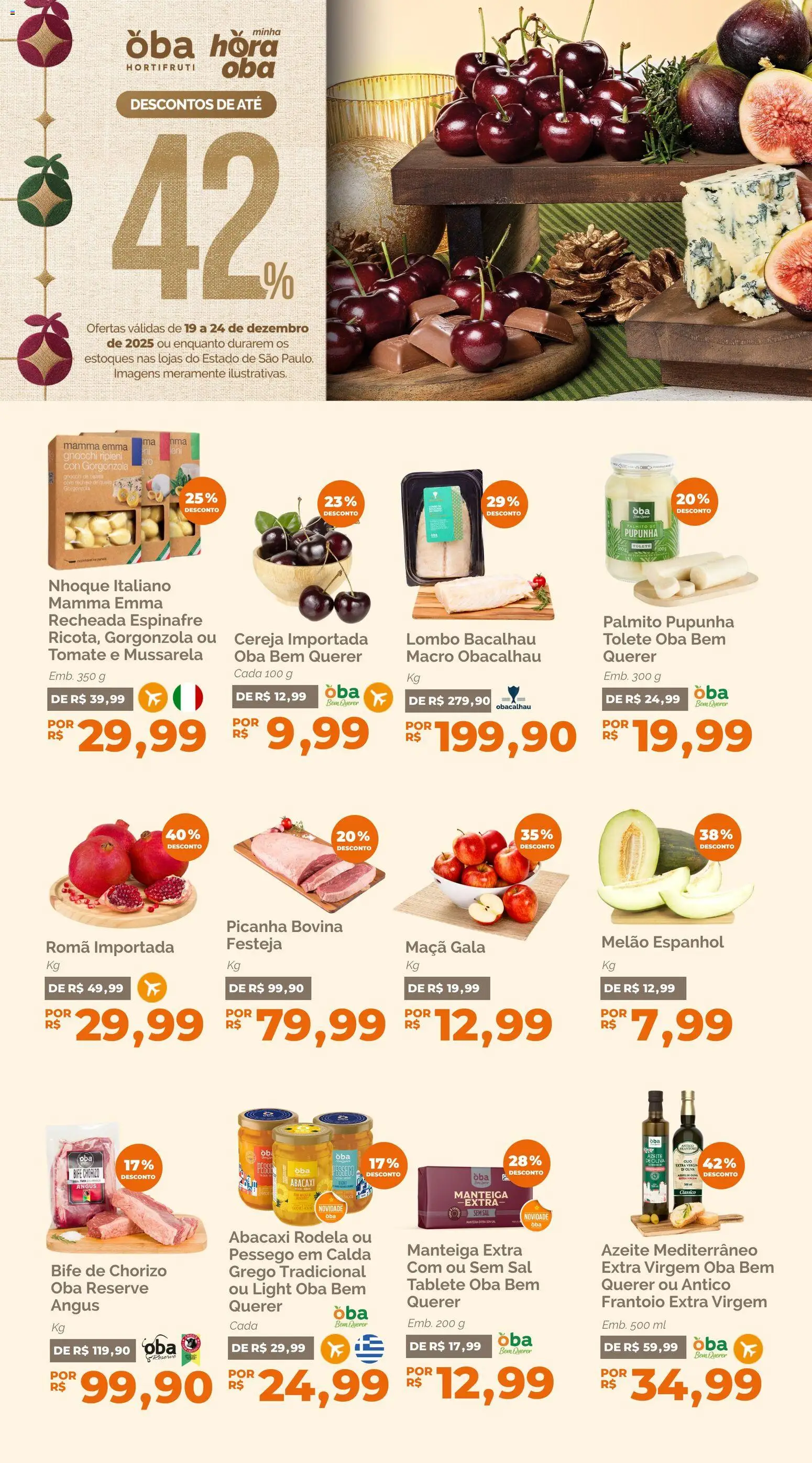 Pré-Visualização do folheto "Ofertas da semana" da loja Oba Hortifruti válido a partir de 19/12/2025