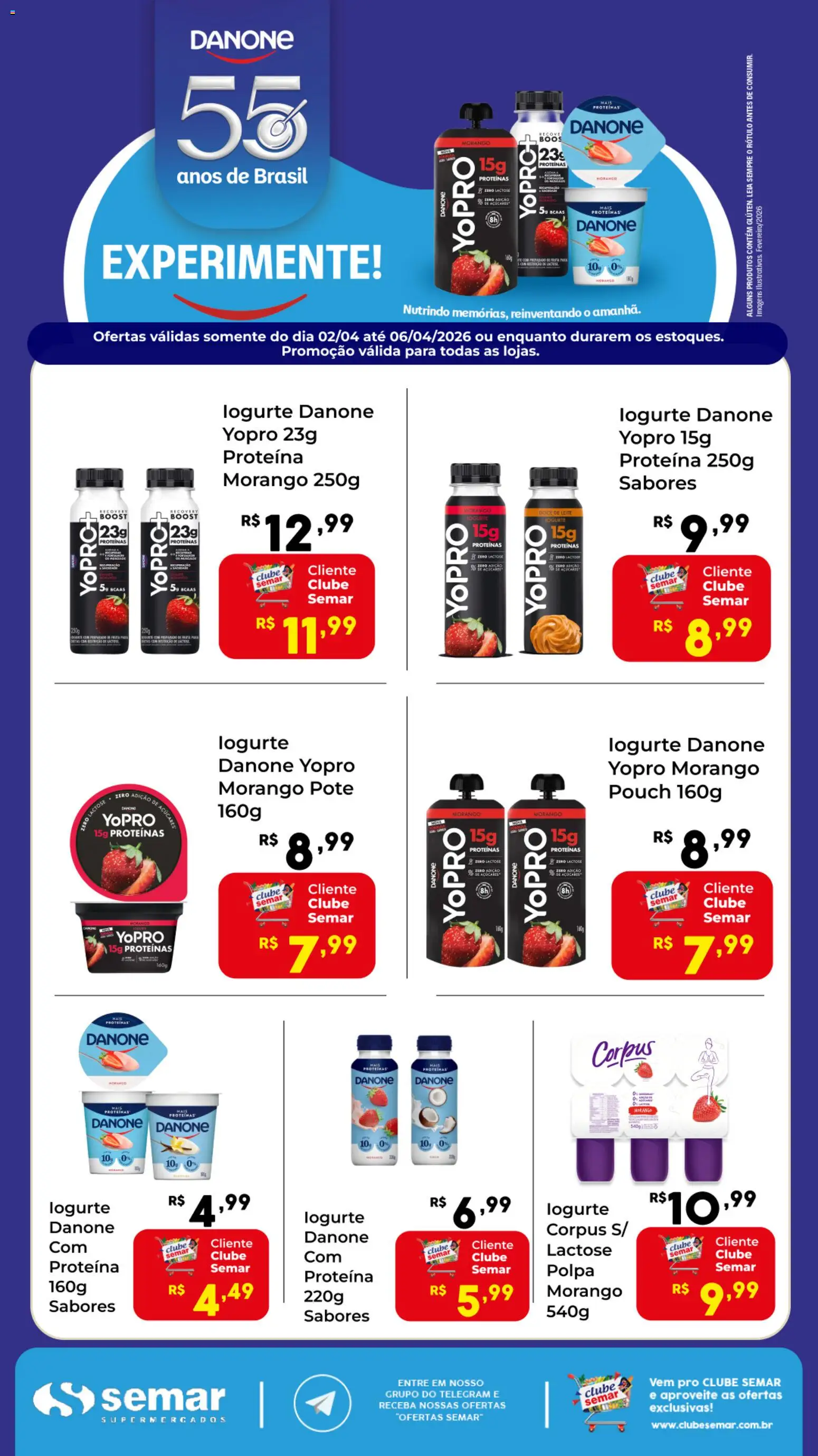 Pré-Visualização do folheto "Semar Supermercado ofertas Danone" da loja Semar Supermercado válido a partir de 02/04/2026