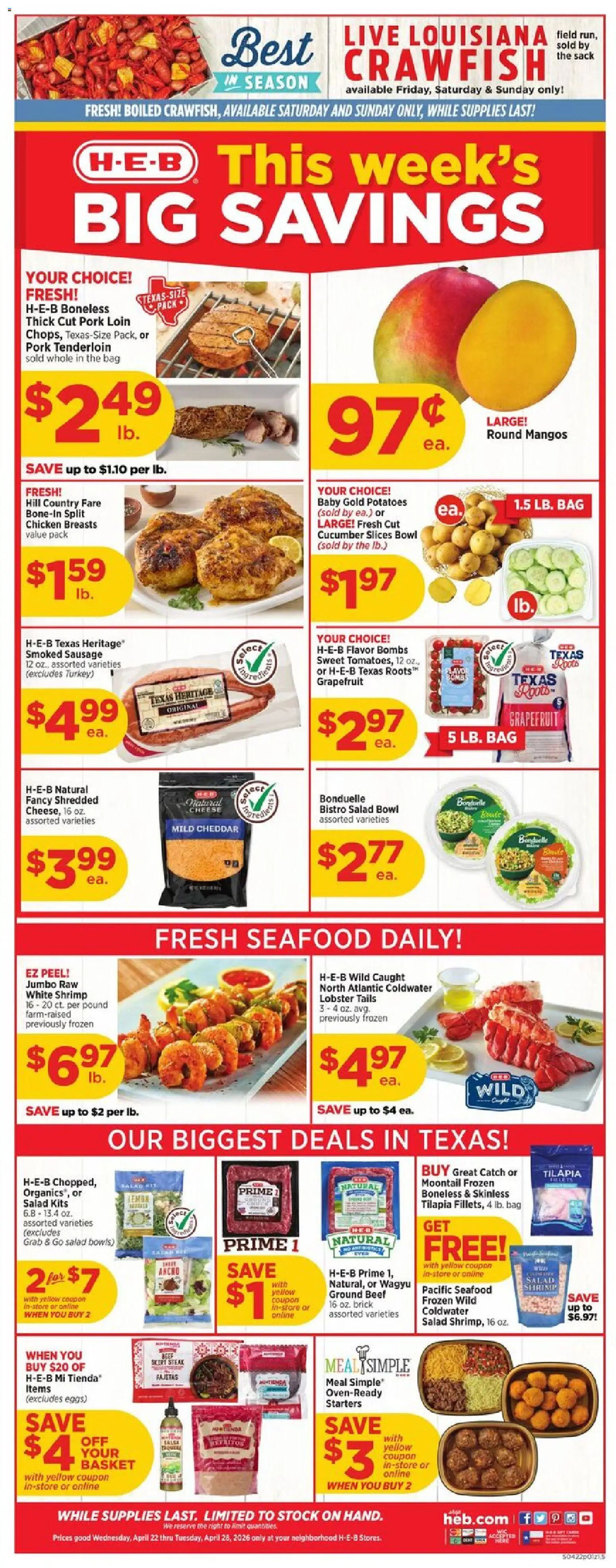 Ad Preview of H-E-B H-E-B Weekly Ad from 04/22/2026