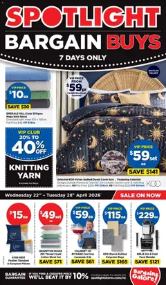 Preview of catalogue Spotlight Bargain Buys from shop Spotlight valid 22 Apr 2026