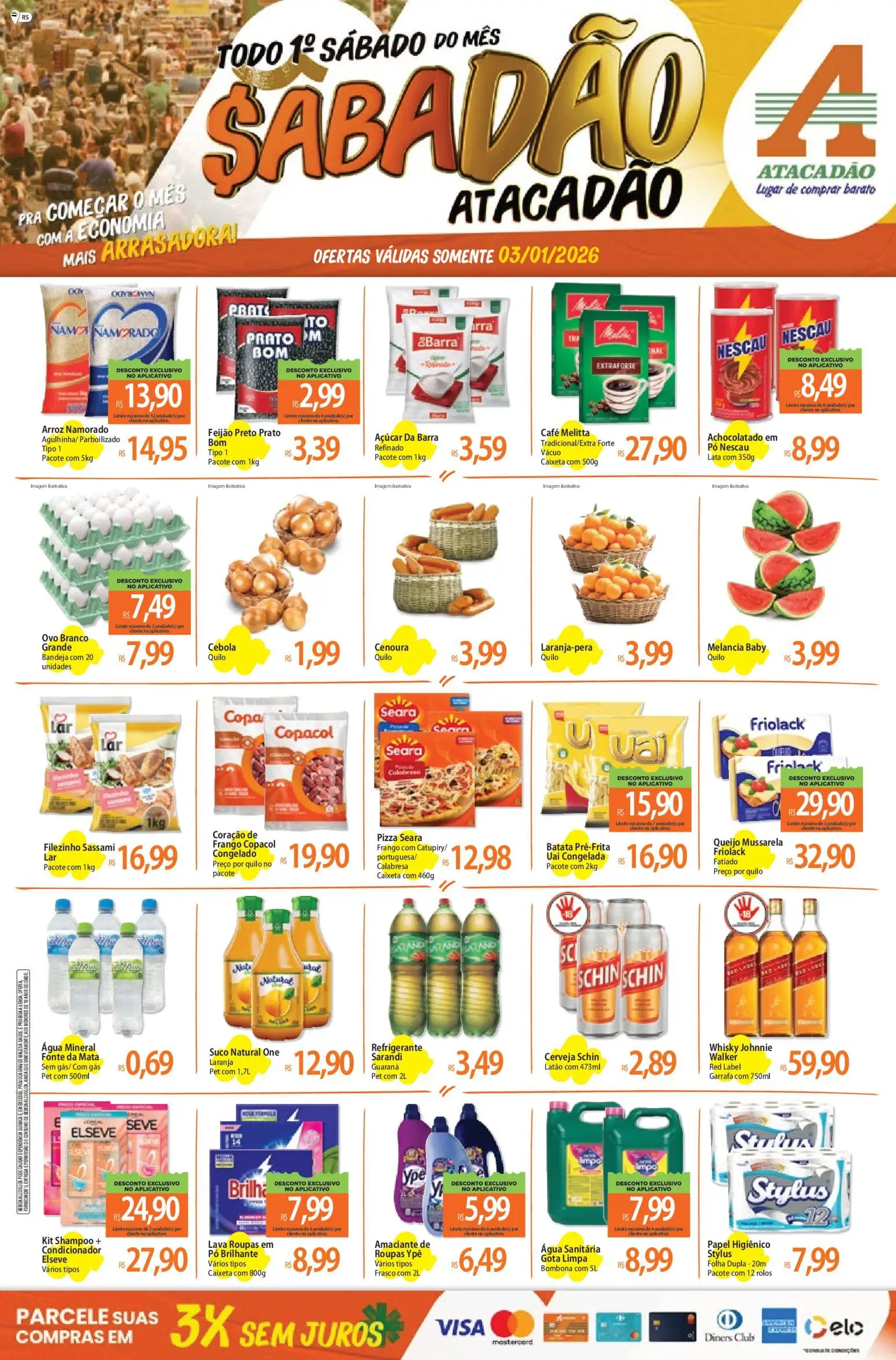 Pré-Visualização do folheto "Ofertas - RS" da loja Atacadão válido a partir de 03/01/2026