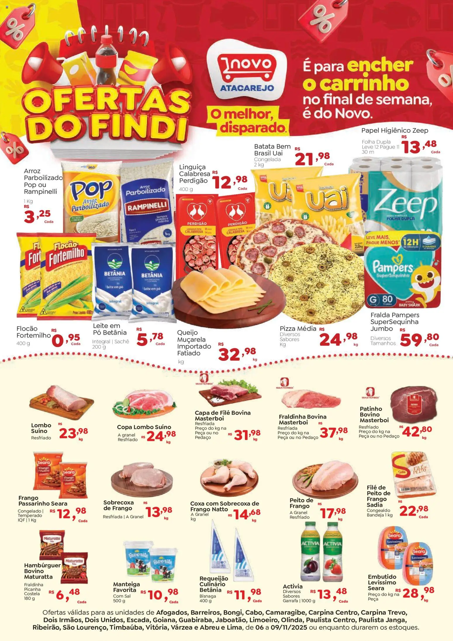 Pré-Visualização do folheto "Ofertas do Findi" da loja Novo Atacarejo válido a partir de 06/11/2025