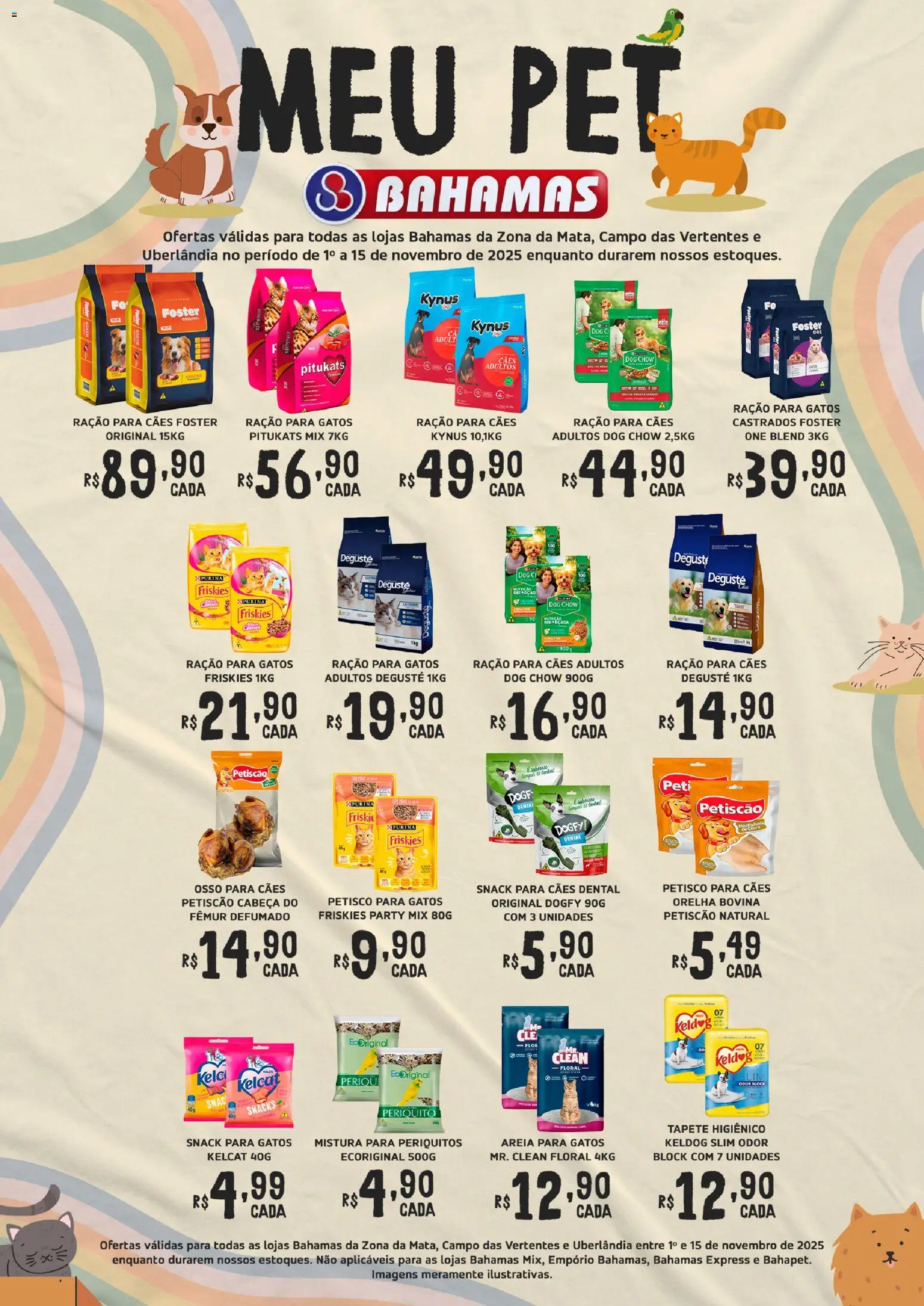 Pré-Visualização do folheto "Ofertas Meu Pet" da loja Bahamas Supermercados válido a partir de 01/11/2025