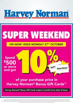 Preview of catalogue Super Weekend from shop Harvey Norman valid 25 Oct 2025
