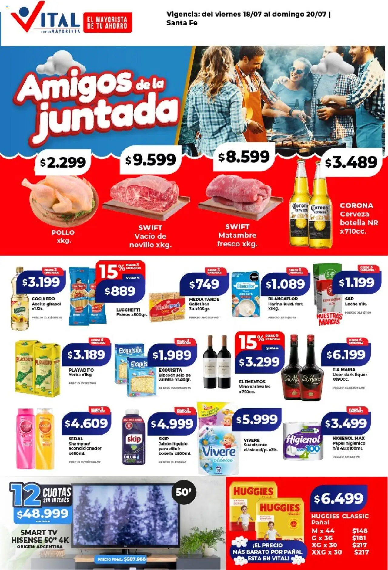 Vital Ofertas fin de semana - Santa Fe del 18/07/2025 >> Catálogo