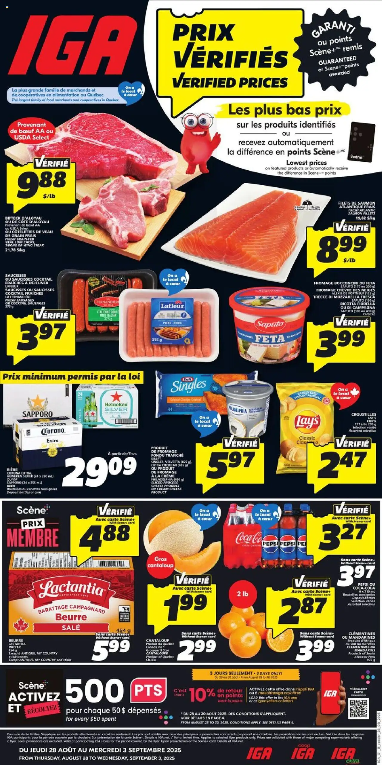IGA flyer valid from Aug 28, 2025 - page number 1