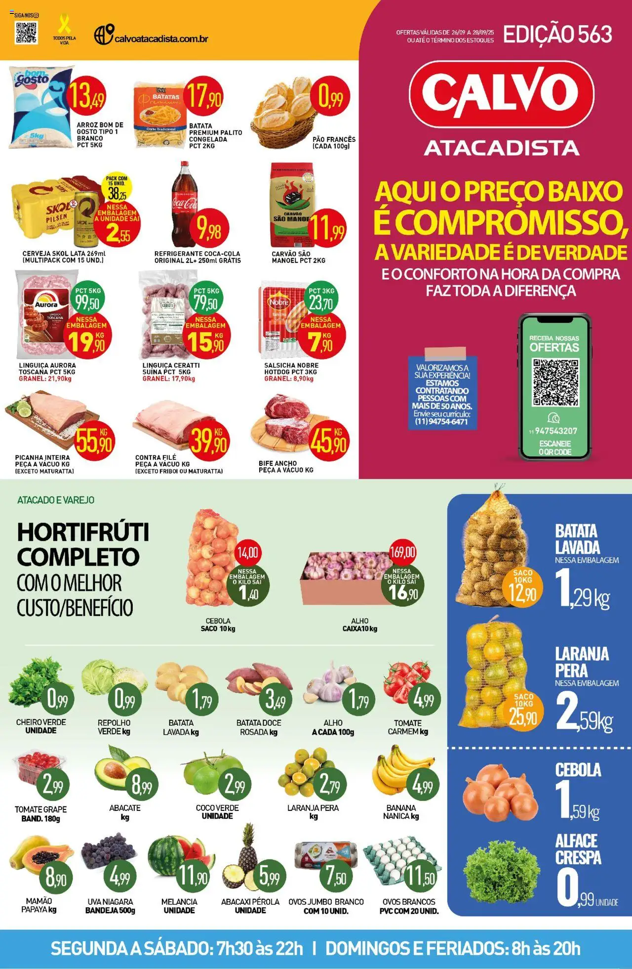 Calvo Atacadista folheto "Ofertas da semana" válido a partir de 24/09/2025 - número de página 1 - Coco, Uva, Ovos, Doce, Pera, Refrigerante, Cola, Contra filé