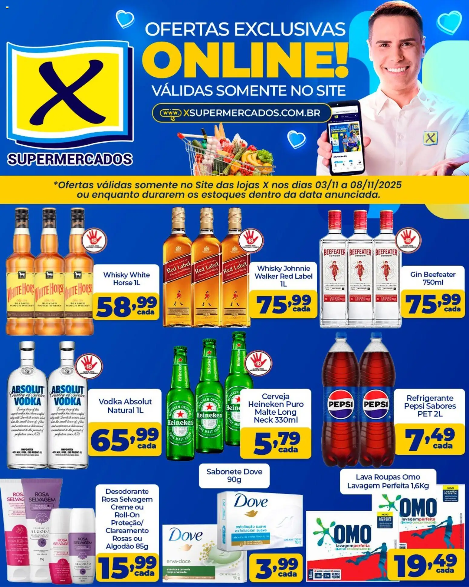 Pré-Visualização do folheto "Ofertas imperdíveis" da loja X Supermercados válido a partir de 03/11/2025