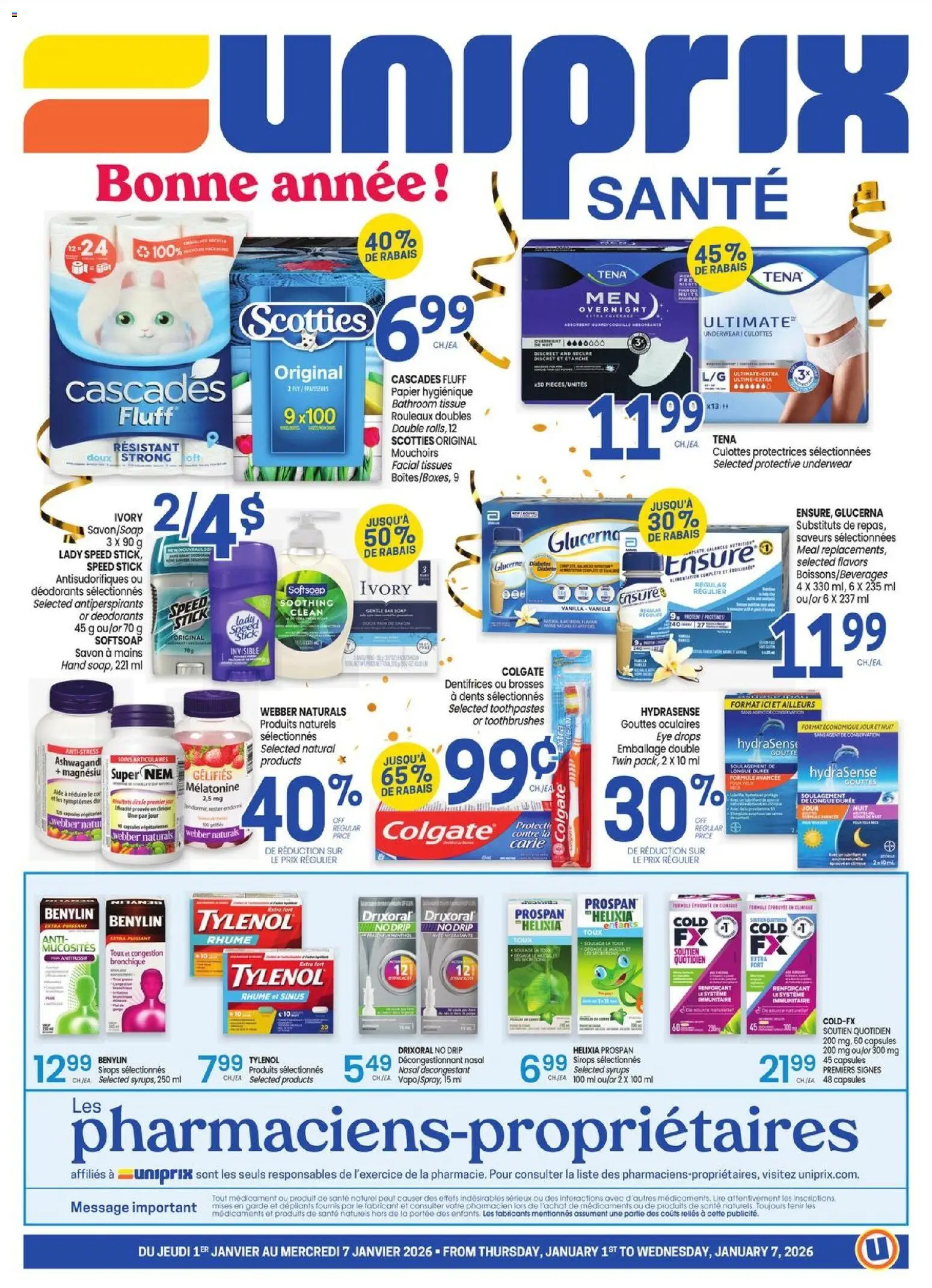Preview of leaflet Uniprix Sante from shop Uniprix is valid from Jan 01, 2026