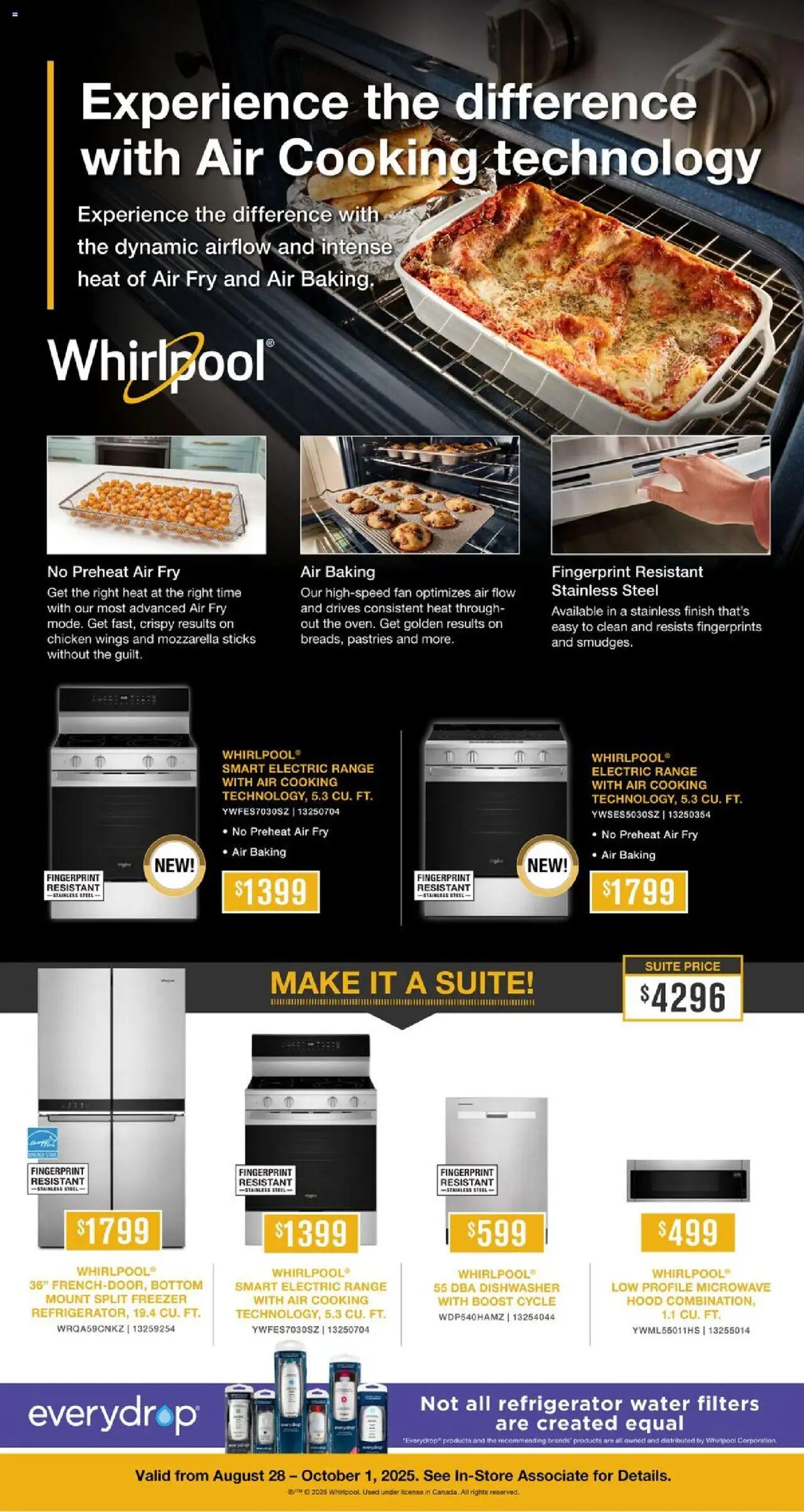 Leon's flyer valid from Aug 28, 2025 - page number 1 - Chicken, Water, Chicken wings, Dishwasher, Fan, Refrigerator, Freezer, Mozzarella