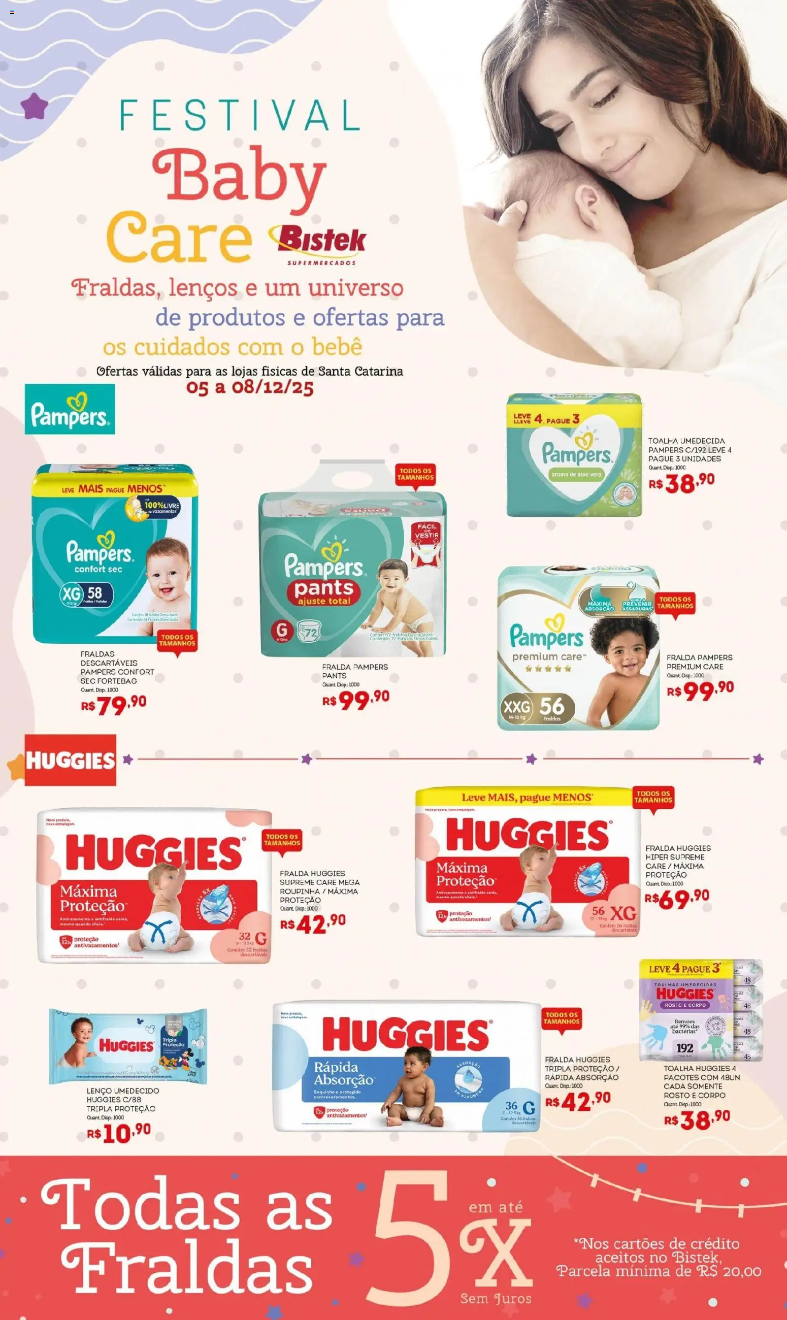Pré-Visualização do folheto "Ofertas Festival Baby Care" da loja Bistek Supermercados válido a partir de 05/12/2025