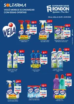 Pré-Visualização do folheto "Ofertas Solfarma" da loja Supermercados Rondon válido a partir de 02/09/2025