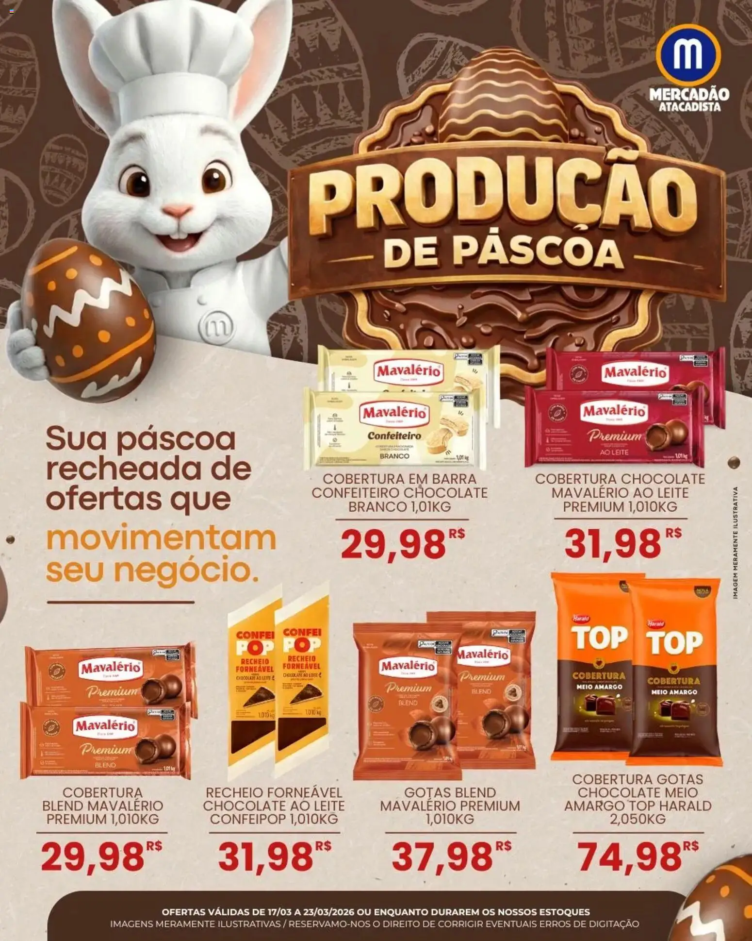 Pré-Visualização do folheto "Mercadão Atacadista ofertas Páscoa" da loja Mercadão Atacadista válido a partir de 17/03/2026