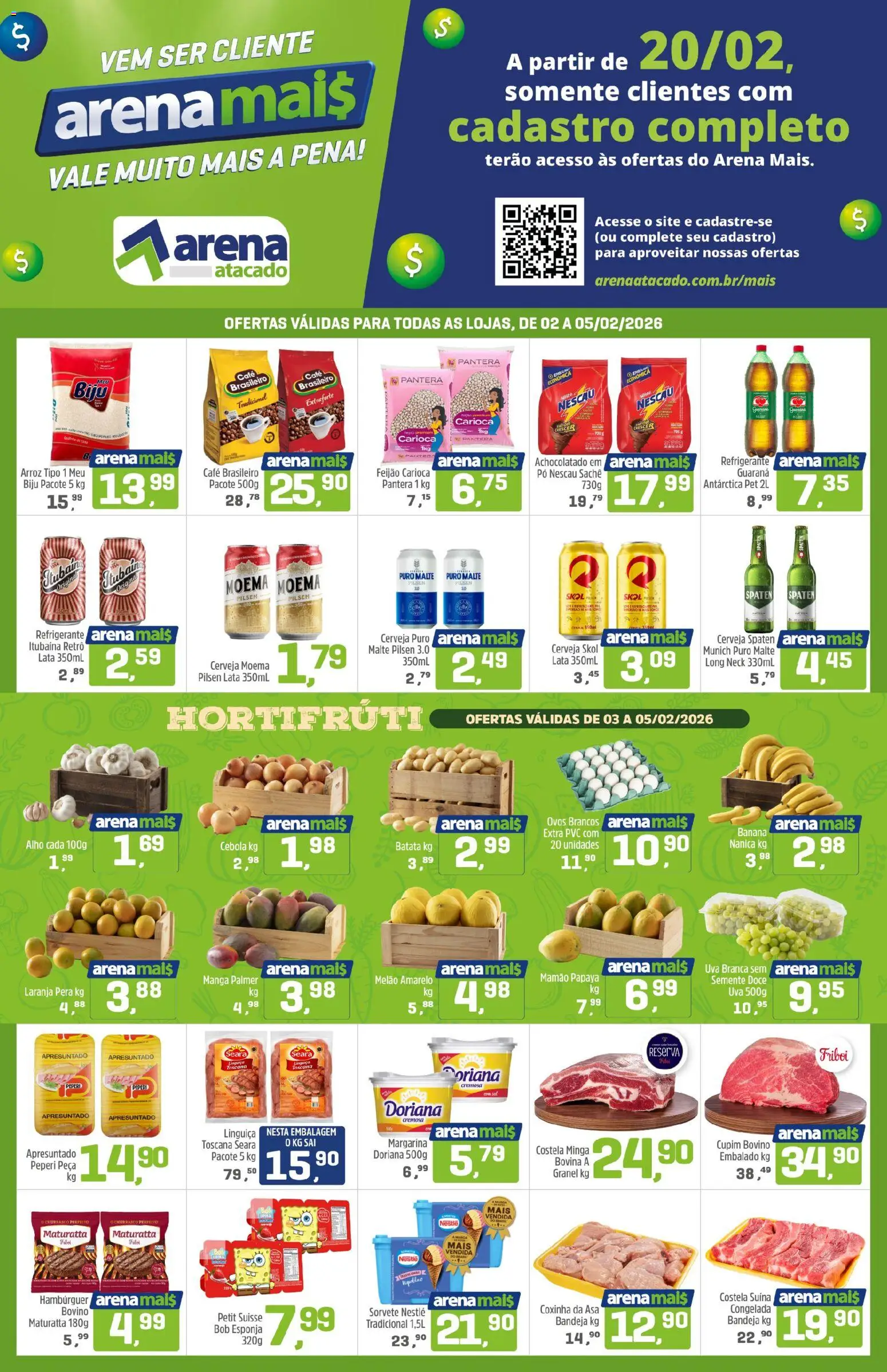 Pré-Visualização do folheto "Ofertas da semana" da loja Arena Atacado válido a partir de 02/02/2026