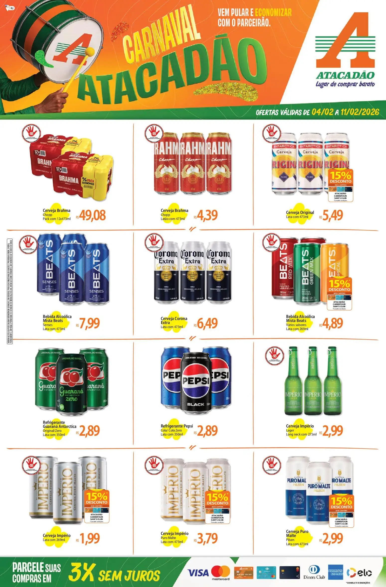 Pré-Visualização do folheto "Ofertas - RJ" da loja Atacadão válido a partir de 04/02/2026