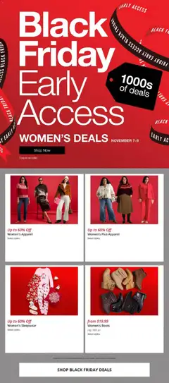 Ad Preview of JCPenney Black Friday Women´s Deals from 11/07/2025