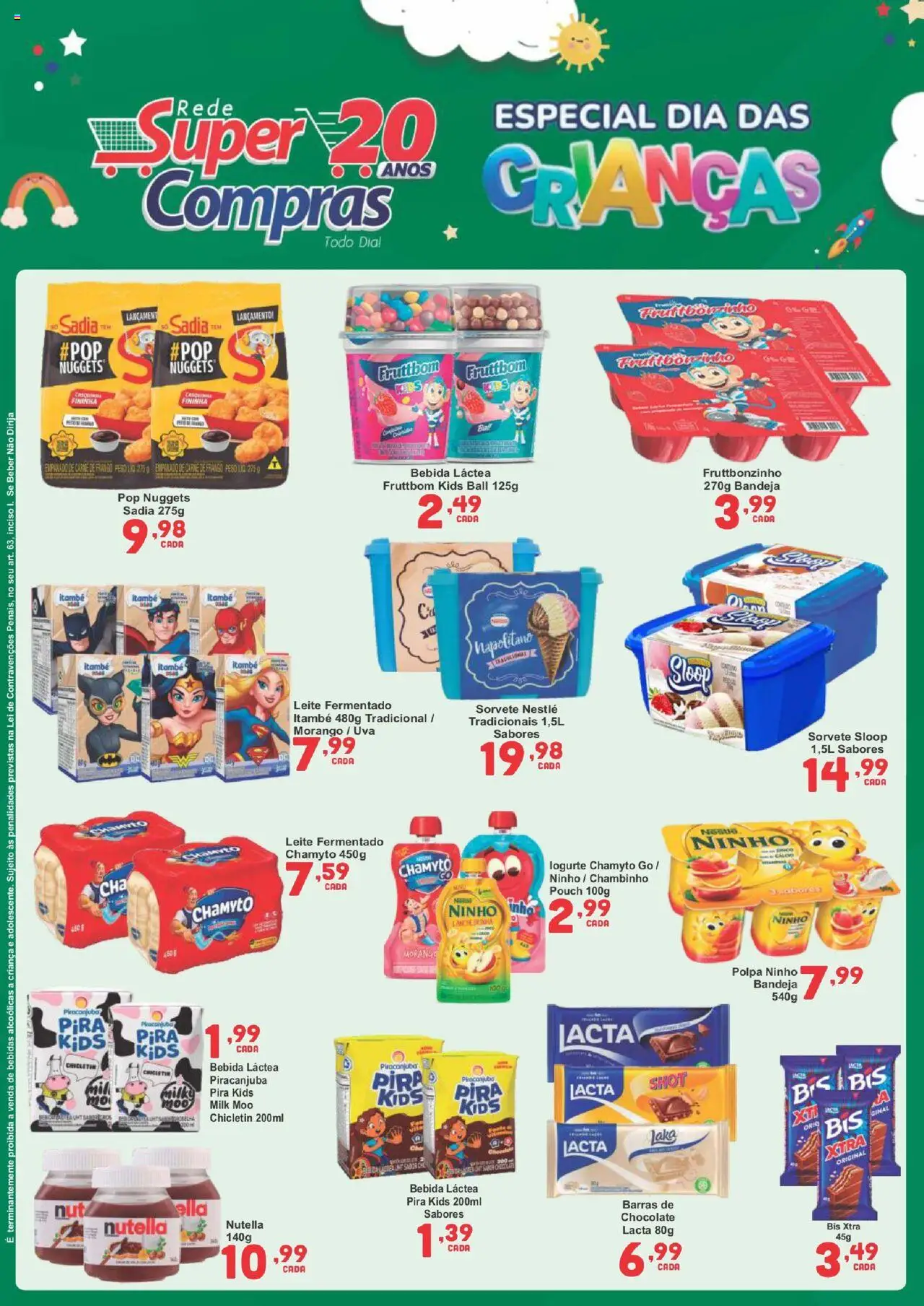 Rede Super Compras folheto "Ofertas da semana" válido a partir de 10/10/2025 - número de página 1 - Sorvete, Chocolate, Nutella, Uva, Bebida, Frango, Leite fermentado, Carne de frango