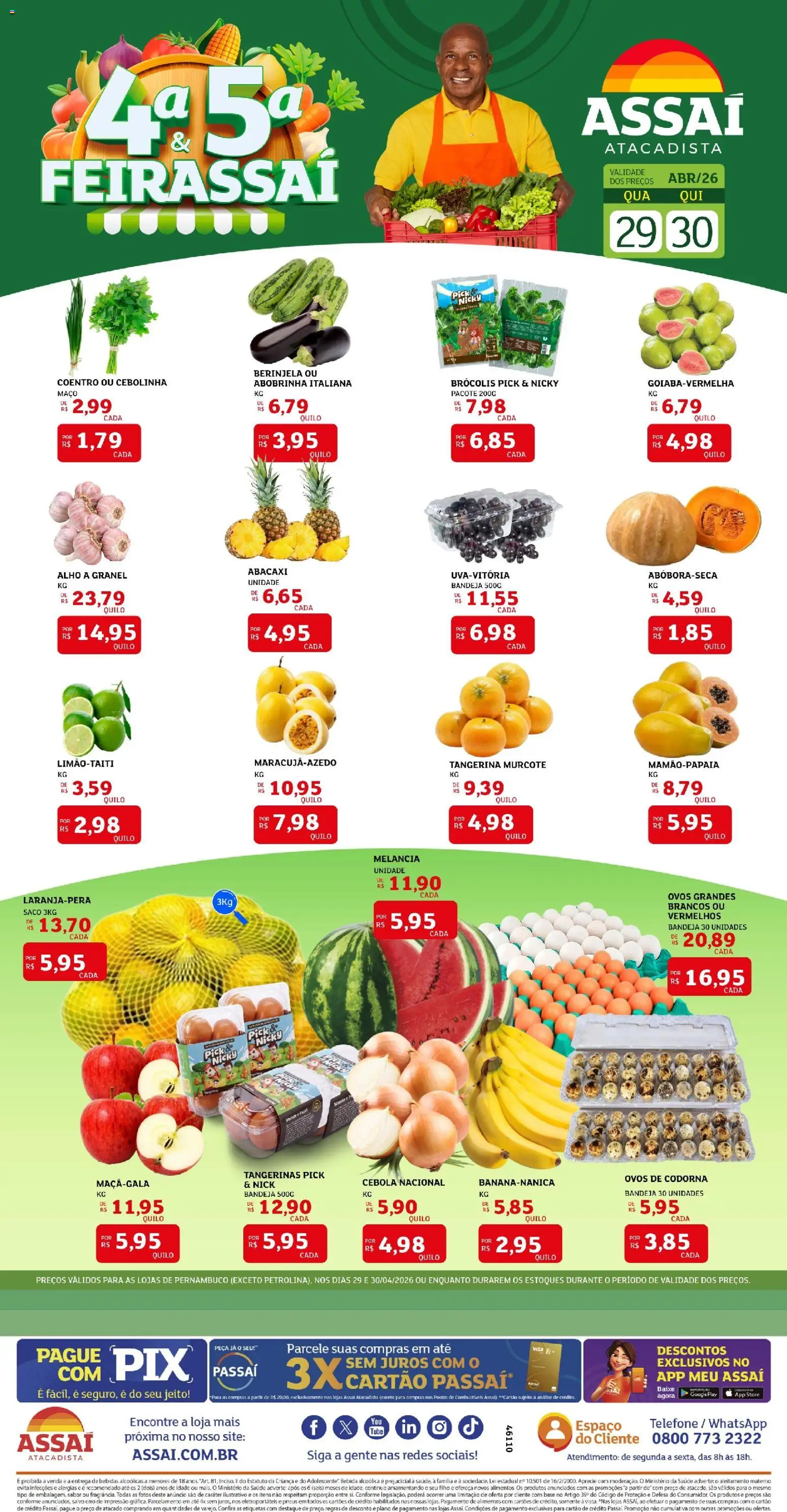 Pré-Visualização do folheto "Assaí Atacadista ofertas - PE" da loja Assaí Atacadista válido a partir de 29/04/2026