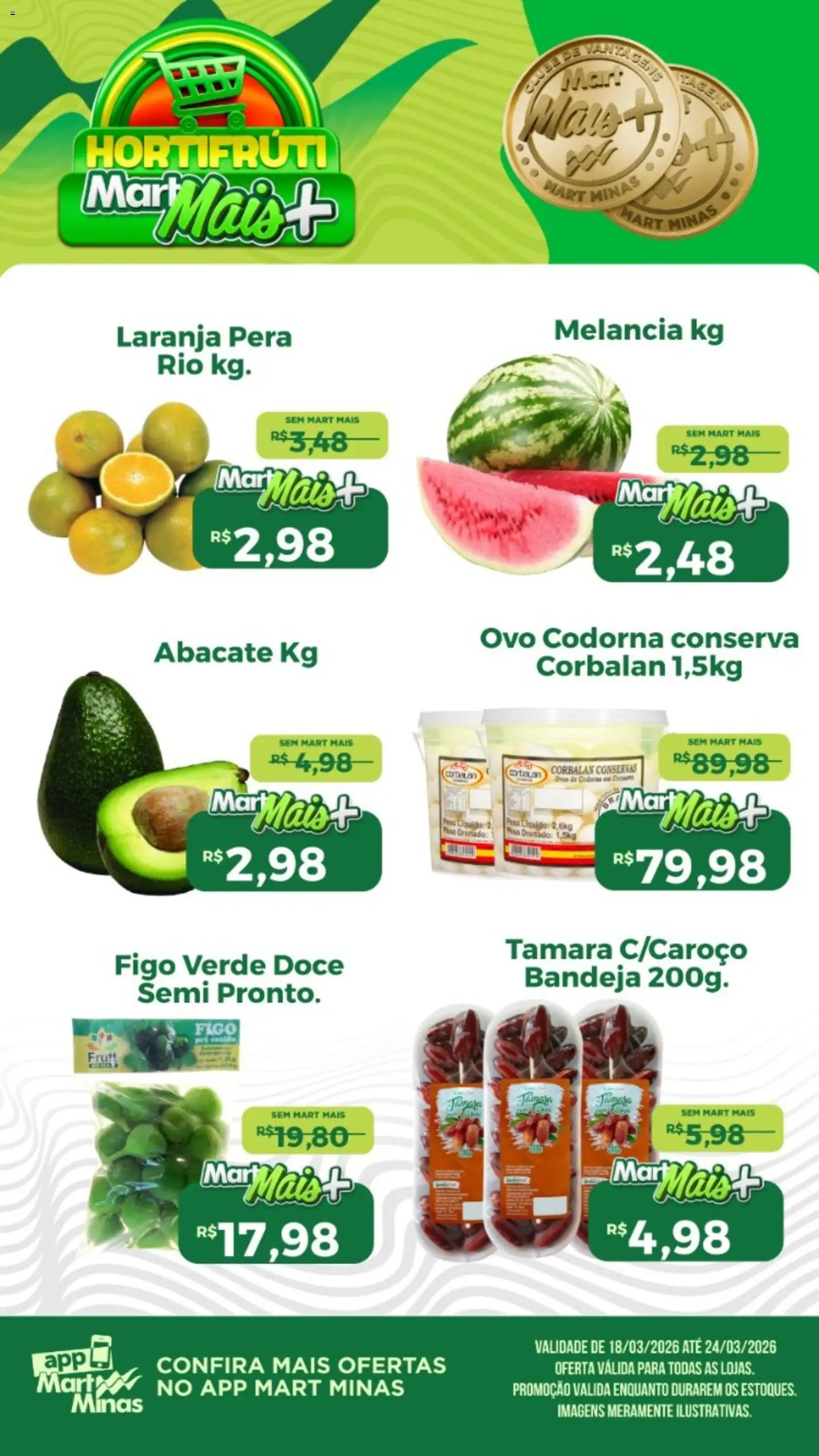 Pré-Visualização do folheto "Mart Minas ofertas Hortifruti" da loja Mart Minas válido a partir de 18/03/2026