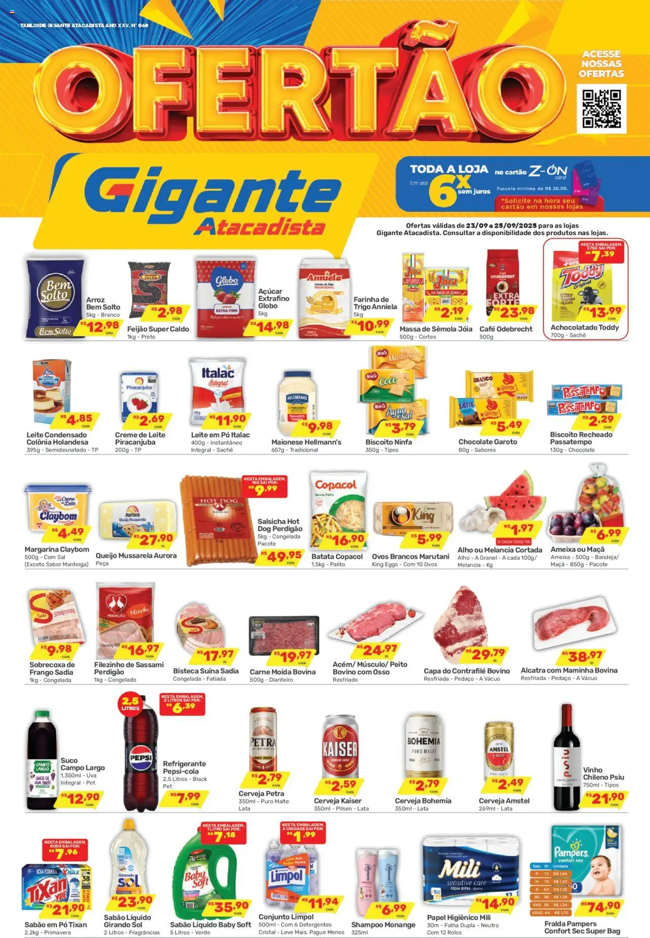 Gigante Atacadista folheto "Ofertas da semana" válido a partir de 23/09/2025 - número de página 1 - Coco, Fralda pampers, Salsicha, Leite, Queijo, Pó, Alho, Achocolatado
