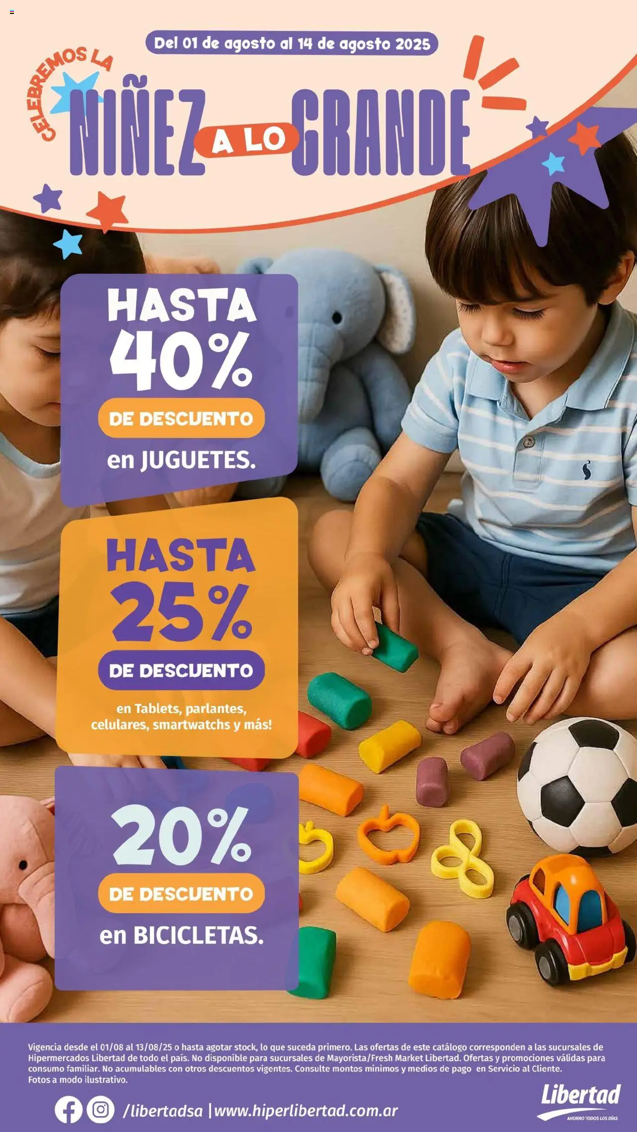Hipermercado Libertad Celebremos la niñez a lo grande del 01/08/2025 Online