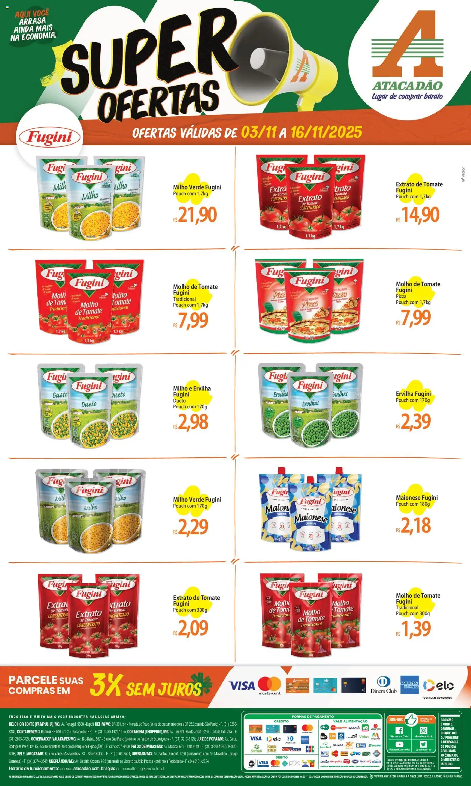 Pré-Visualização do folheto "Ofertas - MG" da loja Atacadão válido a partir de 03/11/2025