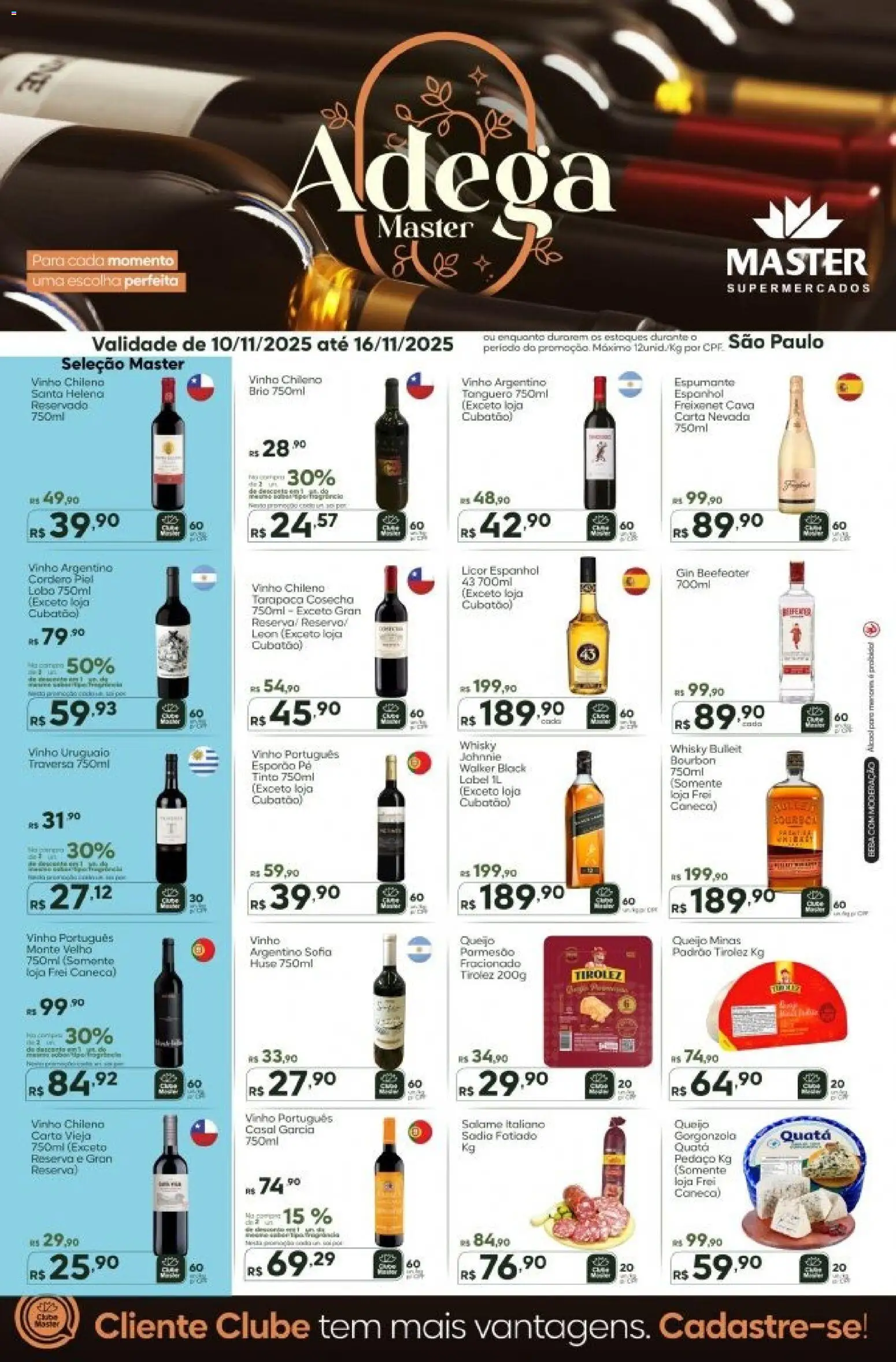 Pré-Visualização do folheto "Ofertas Adega" da loja Master válido a partir de 10/11/2025