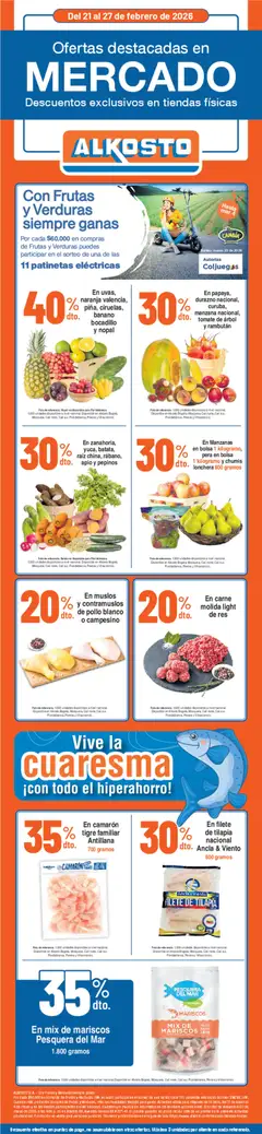  Vista previa del prospecto Mercado del almacen Alkosto válida del 21/02/2026 al 27/02/2026