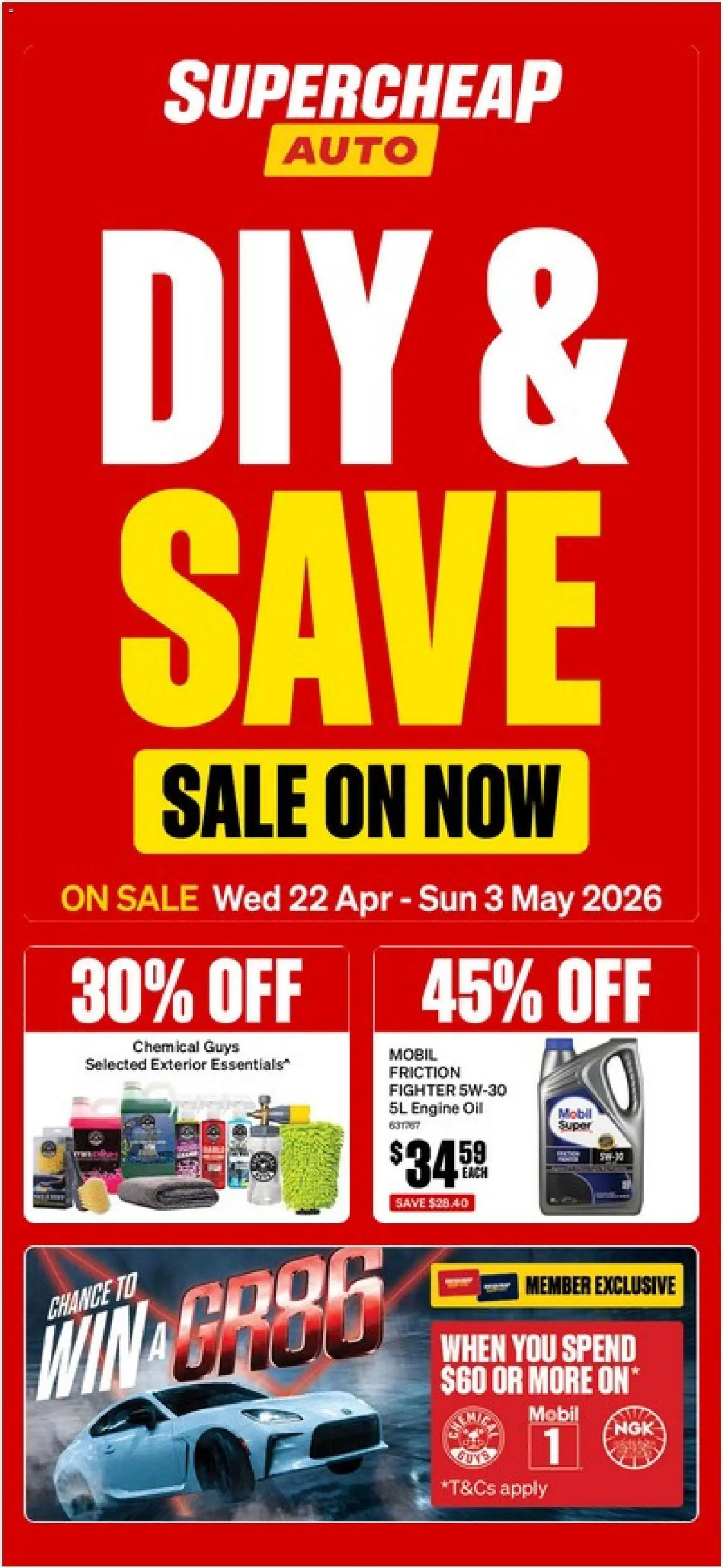 Preview of catalogue Supercheap Auto catalogue from shop Supercheap Auto valid 22/04/2026