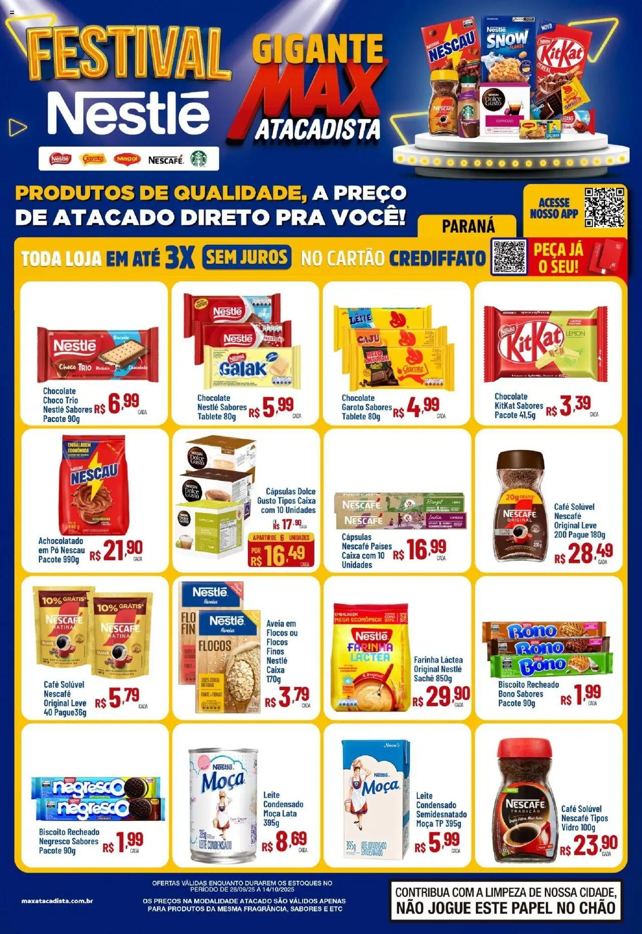 Max Atacadista folheto "Ofertas Festival Nestlé" válido a partir de 28/09/2025 - número de página 1