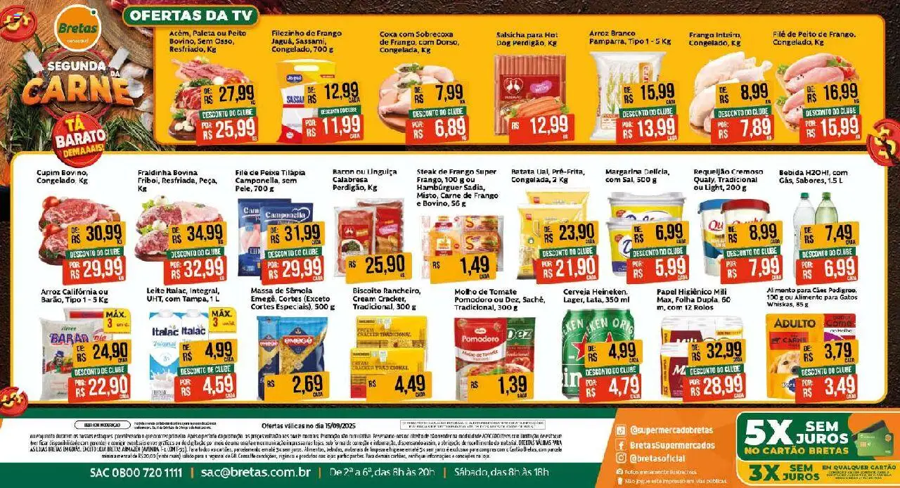 Bretas folheto "Ofertas do Dia" válido a partir de 15/09/2025 - número de página 1