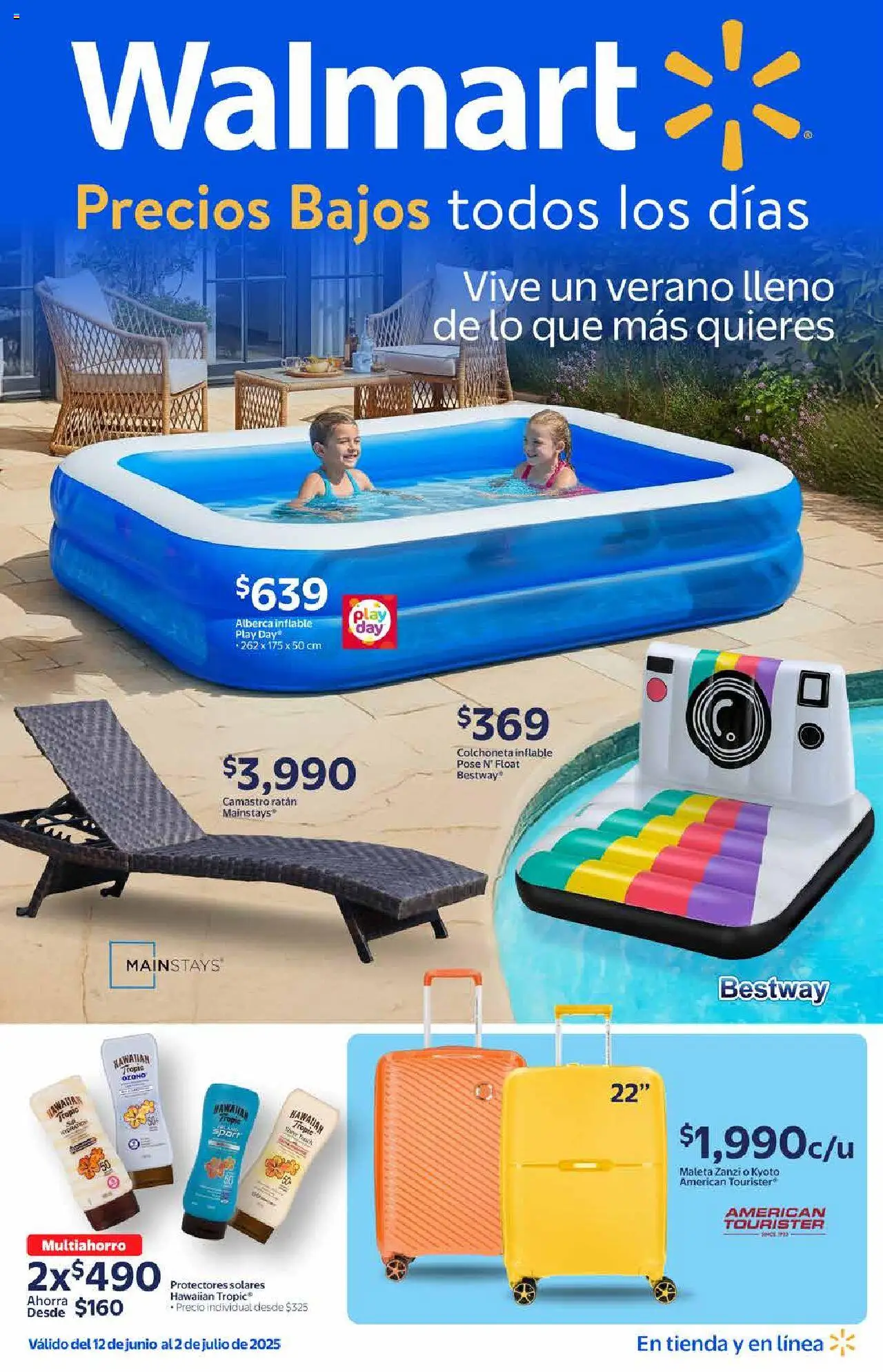 Catálogo Walmart y sus promociones válidas desde el 12/06/2025 - Número de página 1 - Maleta, Colchoneta, Alberca, Camastro, Colchoneta inflable