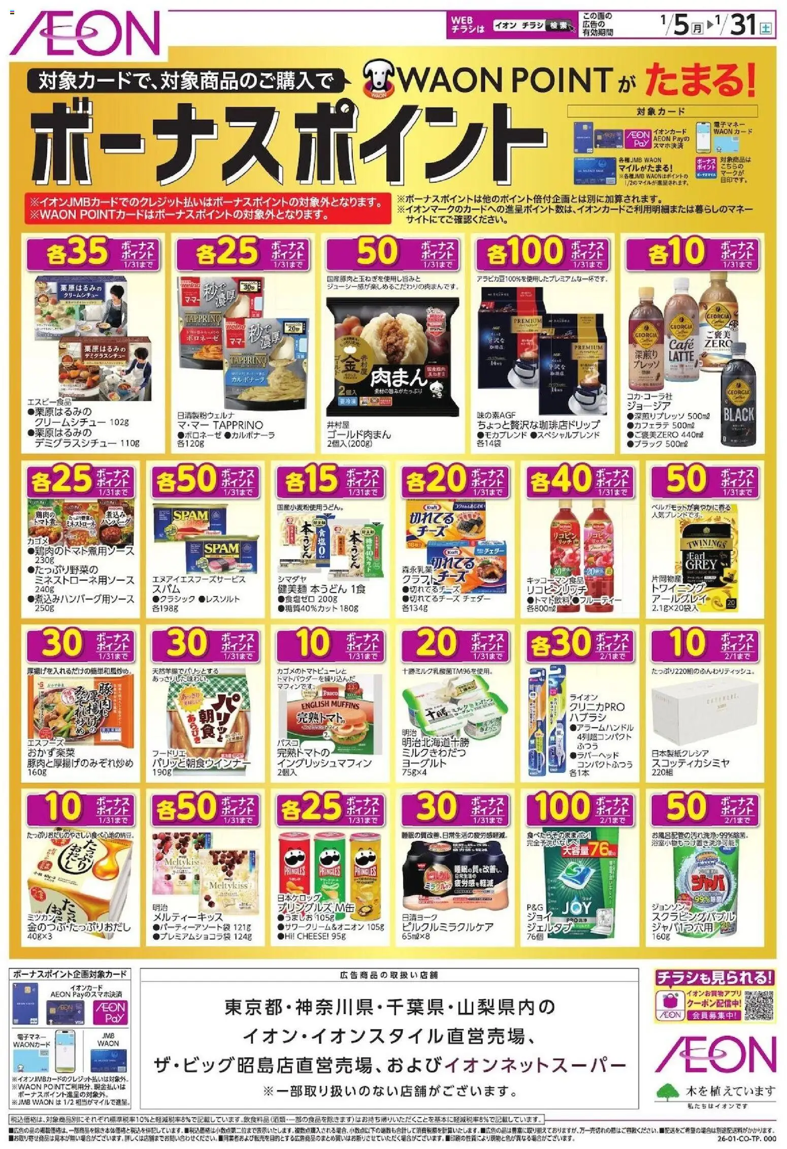 イオンの2026/01/05から2026/01/31までのチラシはここボーナスポイント