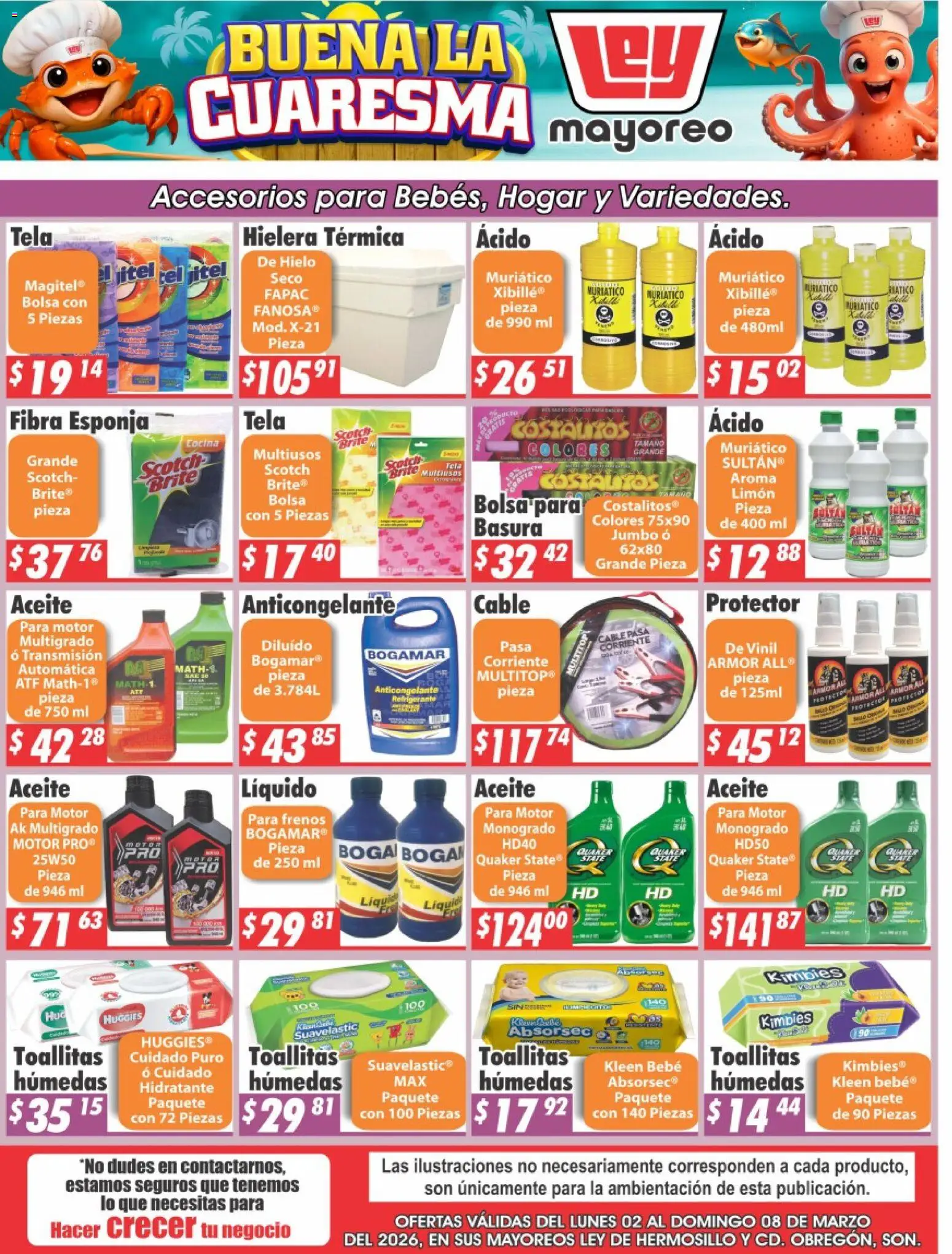 Vista previa las ofertas de la tienda Casa Ley - Casa Ley folleto Hermosillo desde el 02/03/2026 - Cocina, Bolsa, Limón, Hielera, Aceite, Esponja, Hielo, Cable