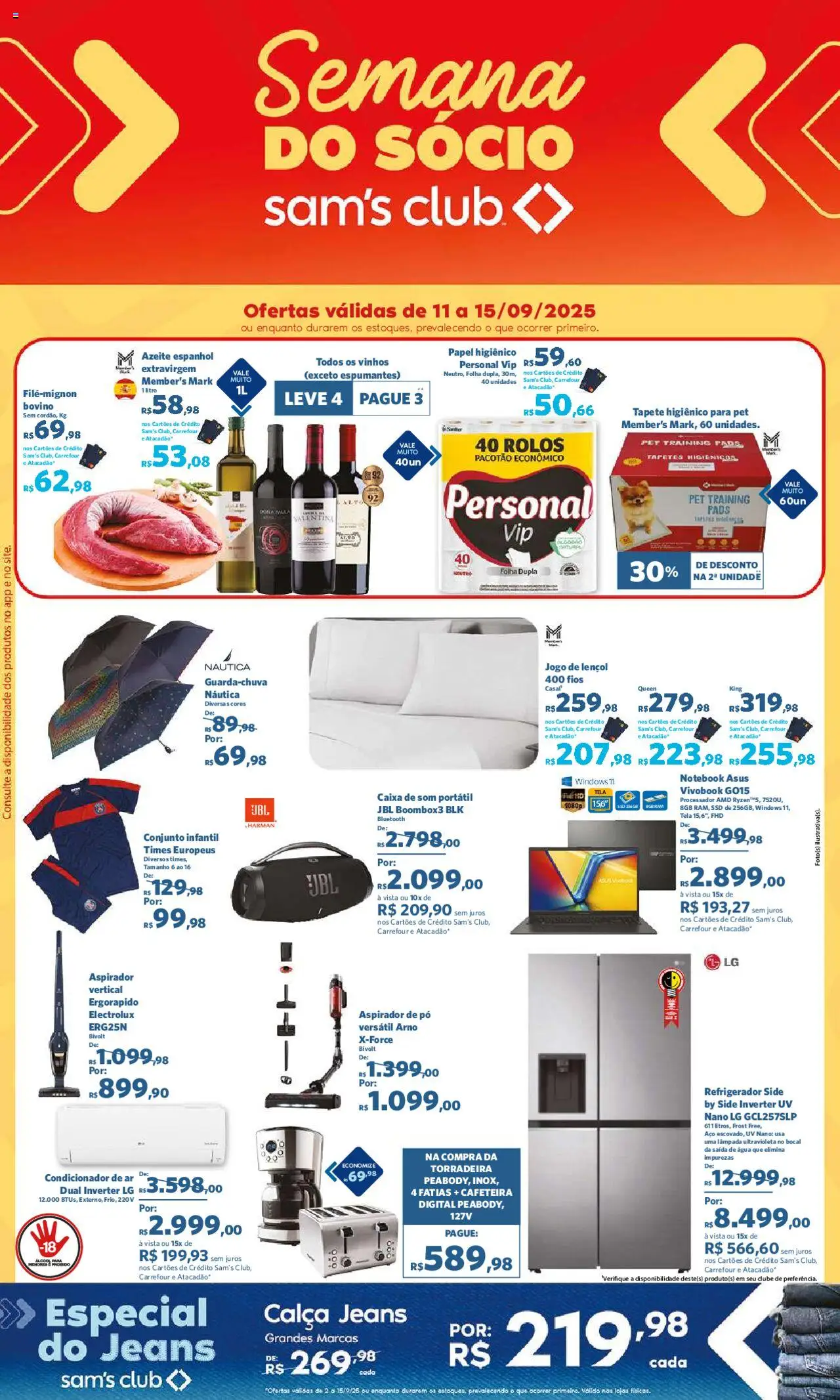 Sam's Club folheto "Ofertas Hardsell Semana do Sócio" válido a partir de 11/09/2025 - número de página 1