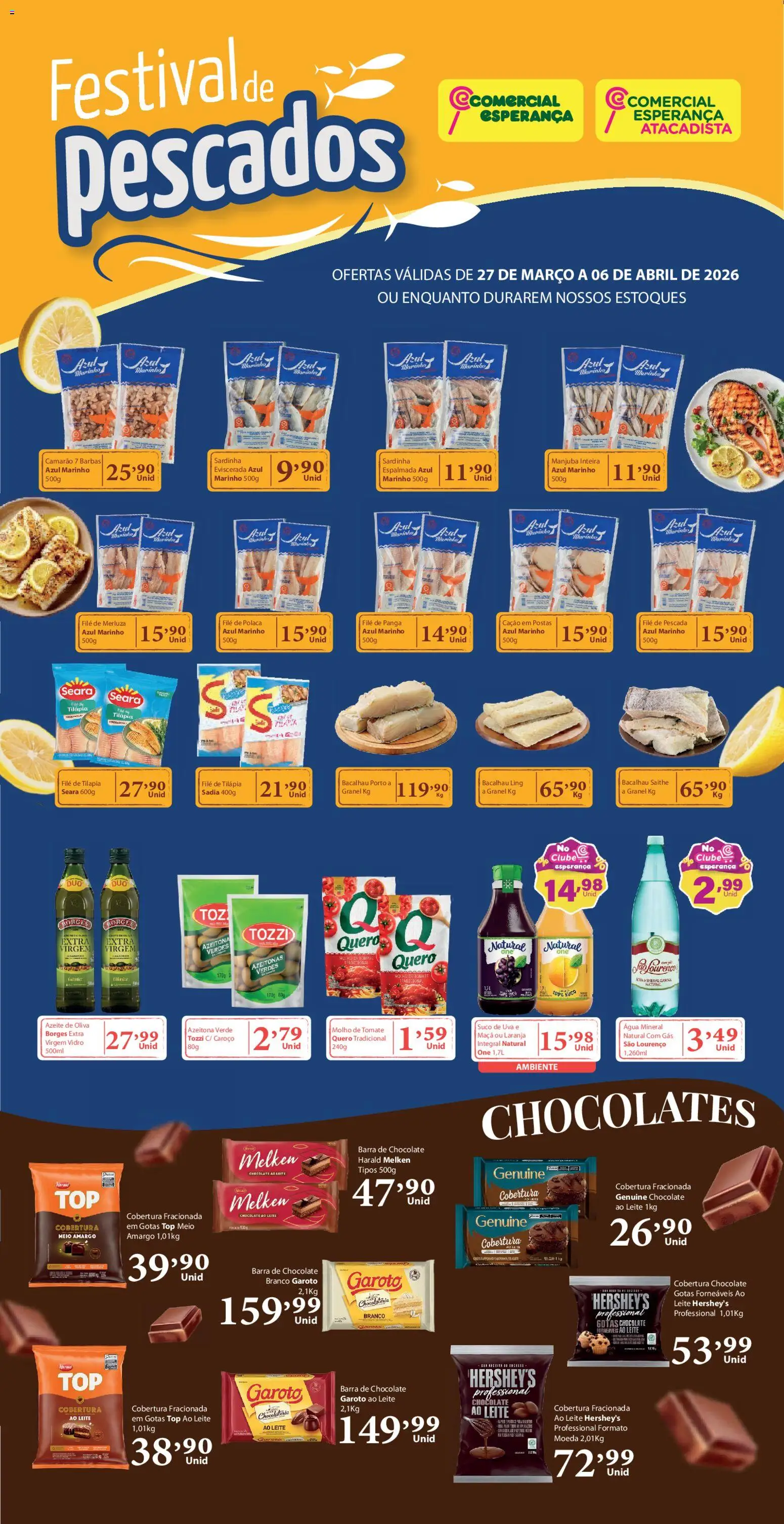 Pré-Visualização do folheto "Comercial Esperança ofertas Festival de Pescados" da loja Comercial Esperança válido a partir de 27/03/2026